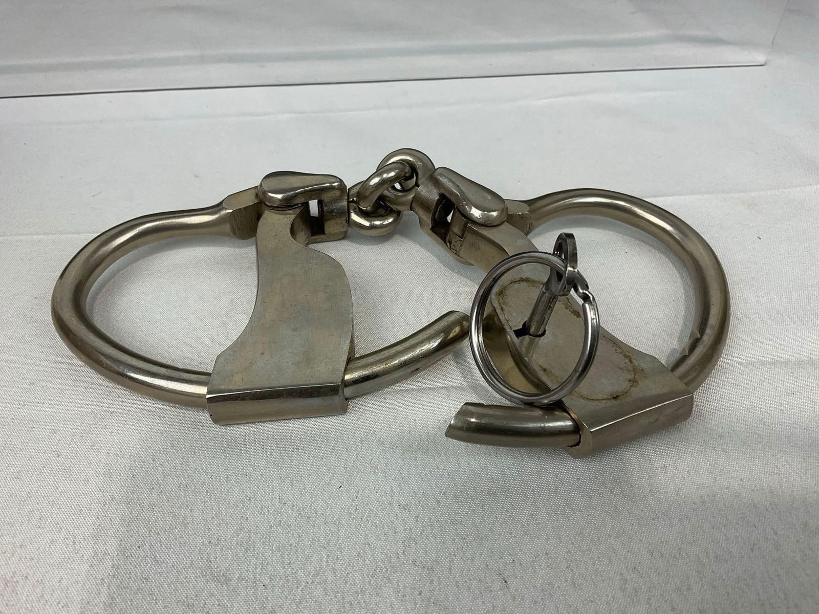 Early 20th Century Towers Double Lock Handcuffs, w/ Key, 6h x 5w x 3d inches - 2