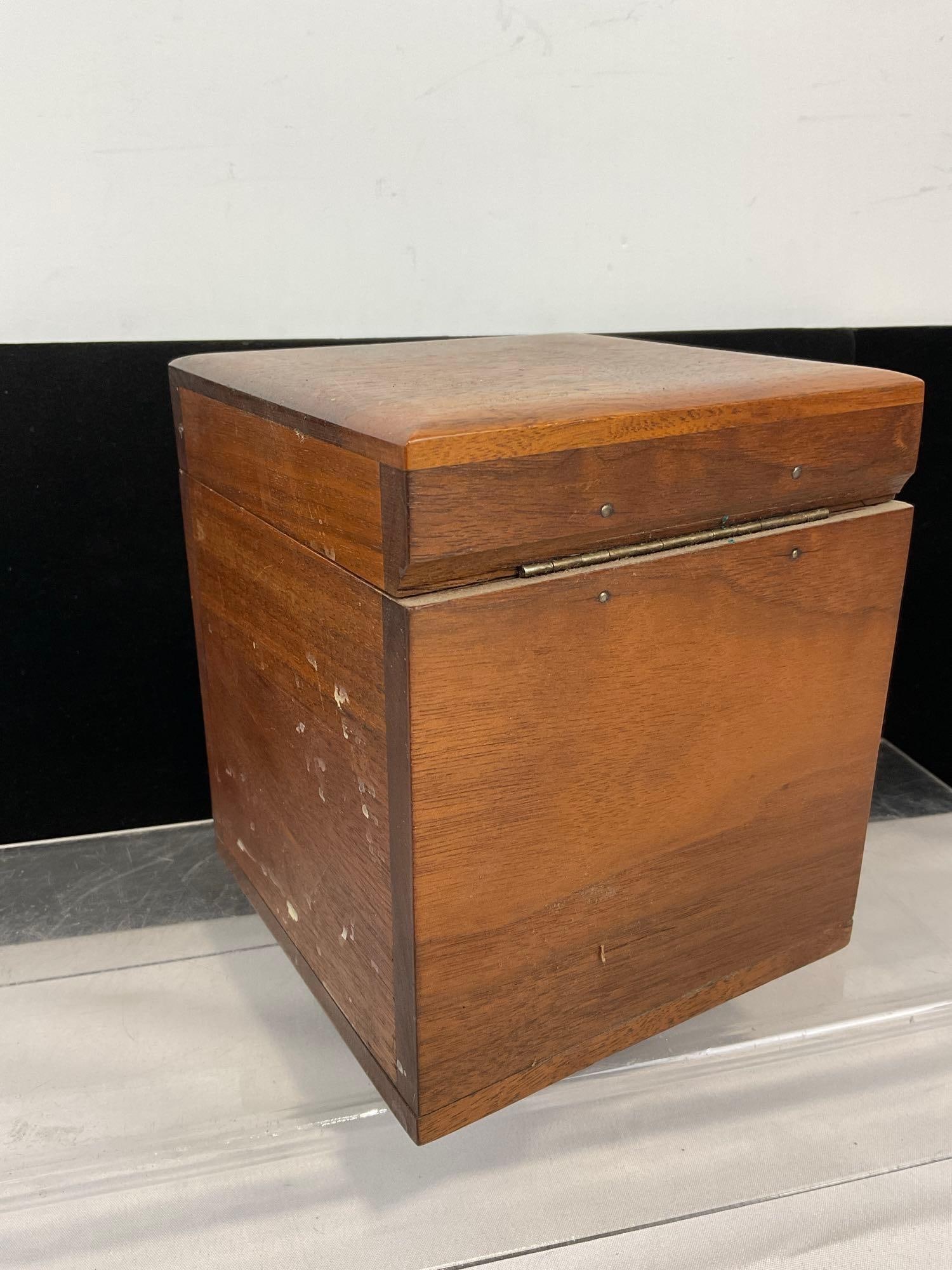 Vintage Crittenden Nautical Compass in Wooden Case, no gimbal included, 7h x 6w x 6d inches - 7