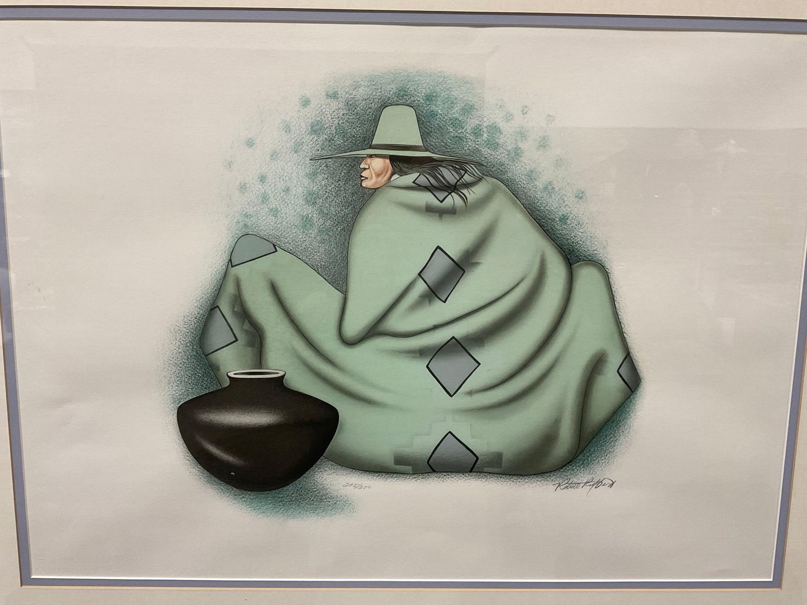 Framed #d 295/300 & Signed Litho titled The Wise One by Robert Redbird Sr. (1939-2016) 30x38 in: Appears to be in good shape. The piece measures approx 30h x 38w x 3d inches. See pics. E-5610 *Oversized shipping may apply* 