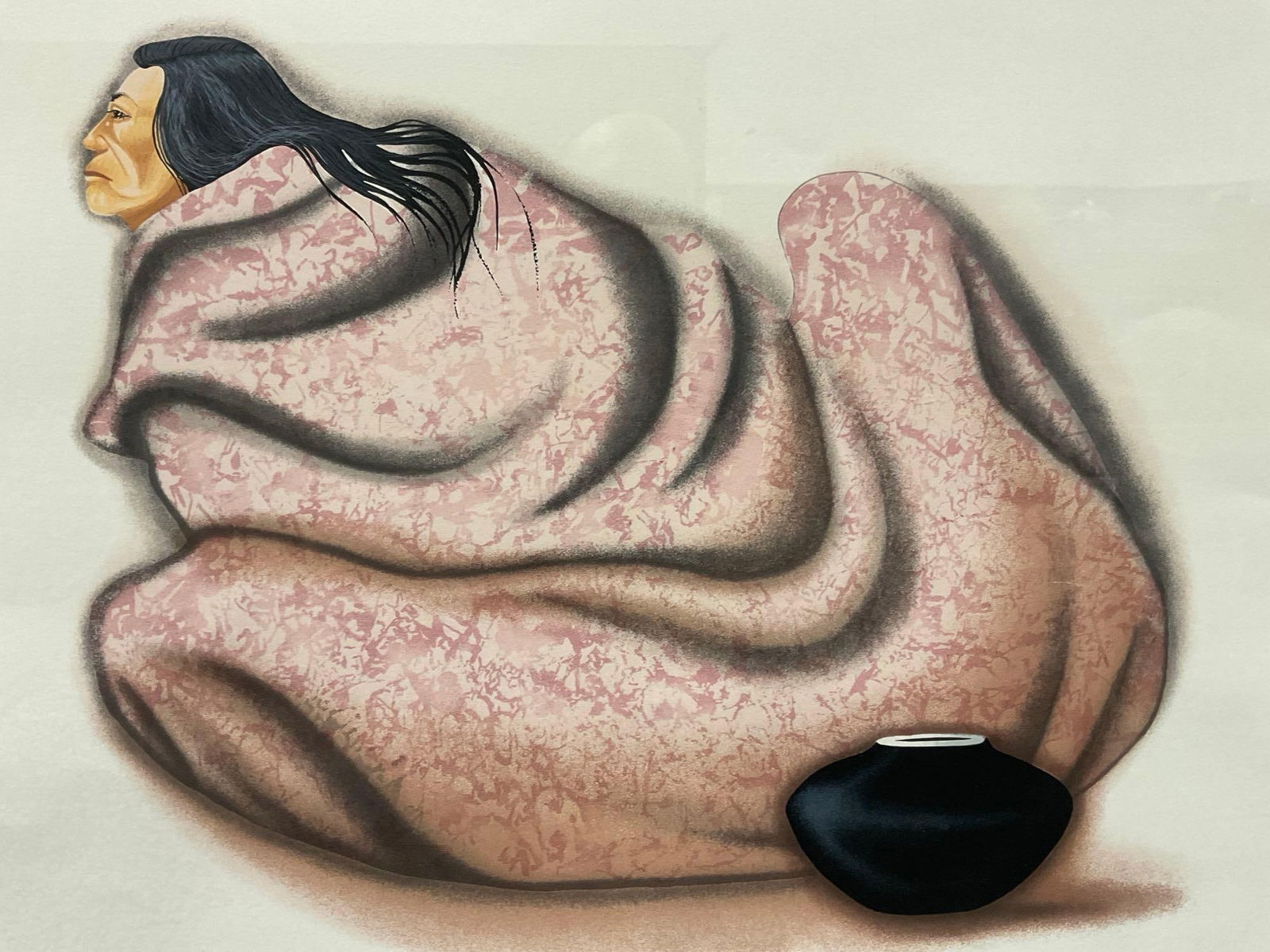 Framed #d 261/300 & Signed Litho titled Water Girl by Robert Redbird Sr. (1939-2016) 32x40 in - 2