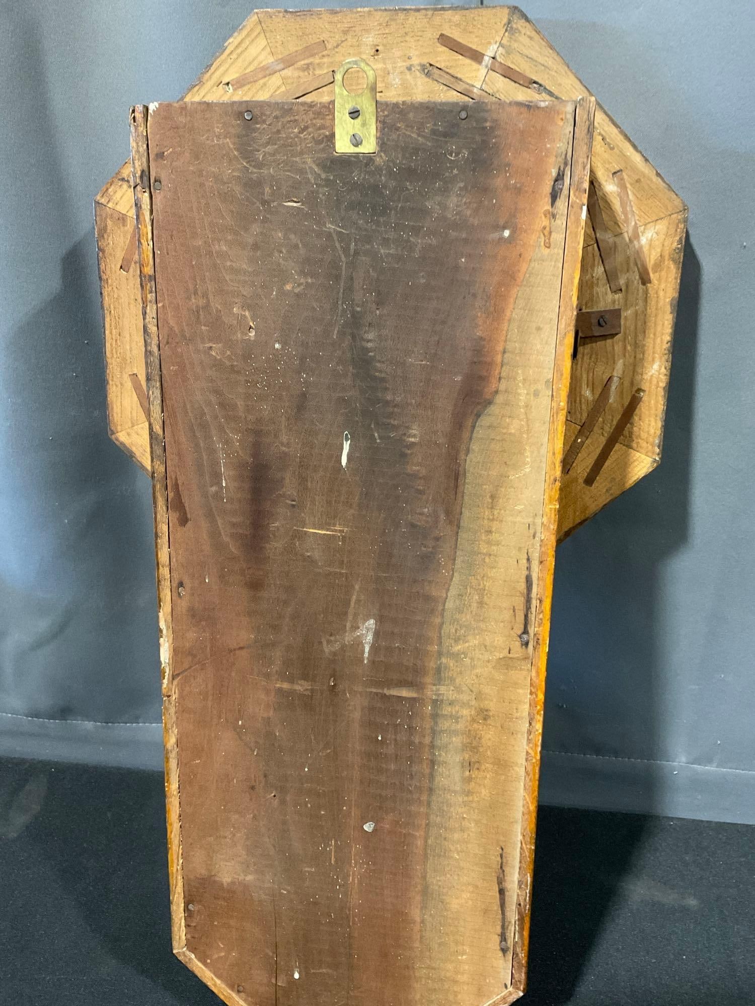 Early 20th Century E. Ingraham & Co Regulator Clock, Time Strike, Handpainted Border & Glass - 6