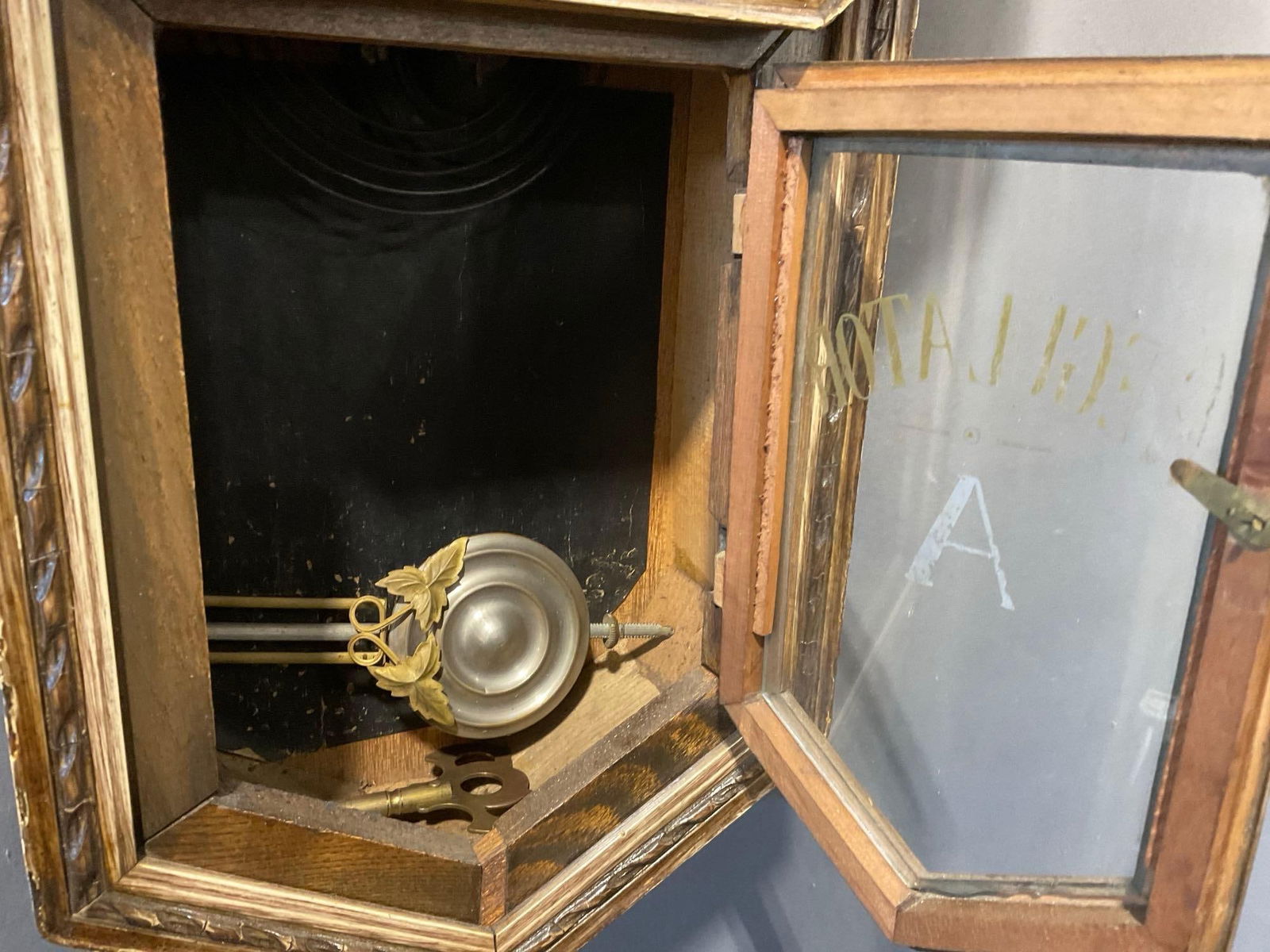 Early 20th Century Ansonia Regulator A Schoolhouse Time Strike Clock, 22h x 13w x 7d inches - 3