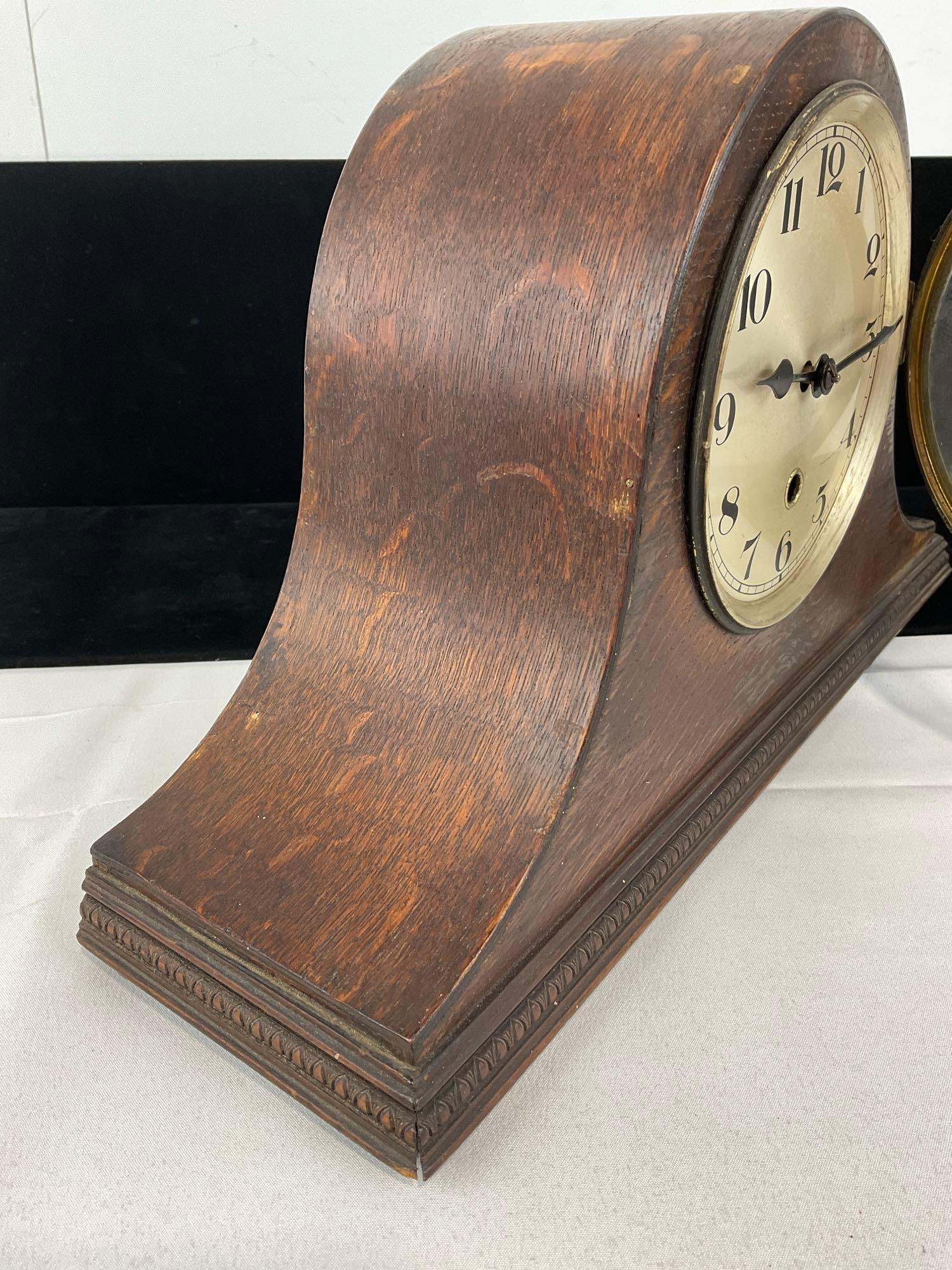 Early 20th Century Haller Humpback Mantel Clock, no key, 11h x 17w x 6d inches - 4