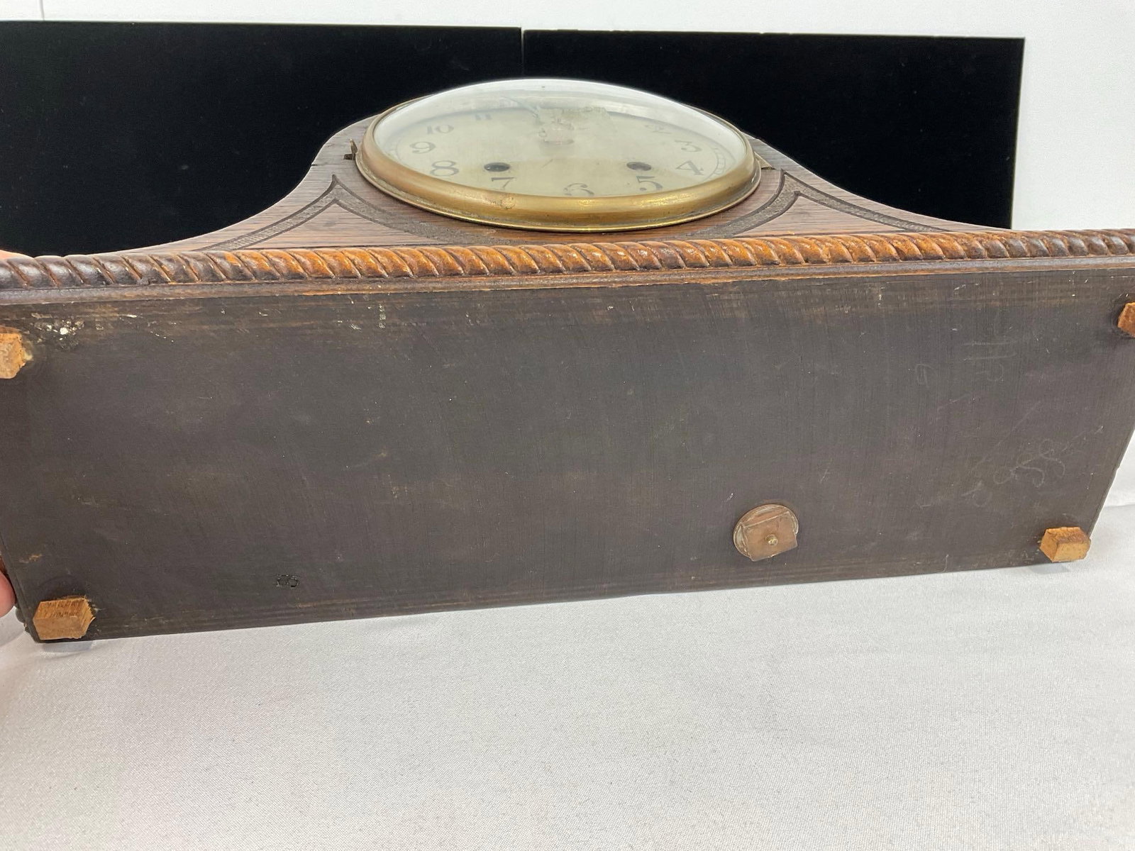 Early 20th Century Bravingtons LTD Humpback Mantel Clock Time Strike, 9h x 15w x 7d inches - 8