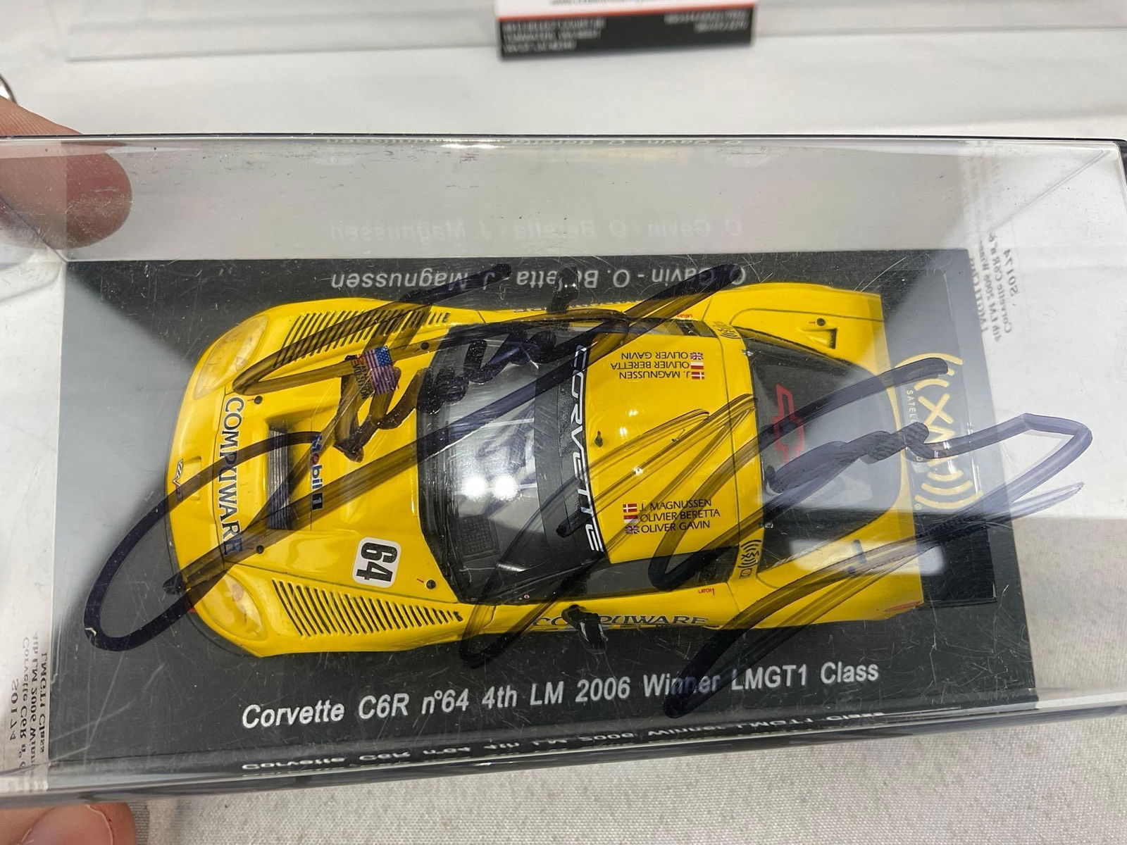 2 Spark 1/43 Scale Diecast Car Models, 2005-06 Corvette C6R LM24H, Signed by all three drivers - 7