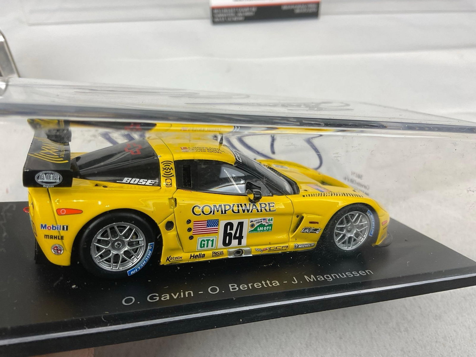 2 Spark 1/43 Scale Diecast Car Models, 2005-06 Corvette C6R LM24H, Signed by all three drivers - 8