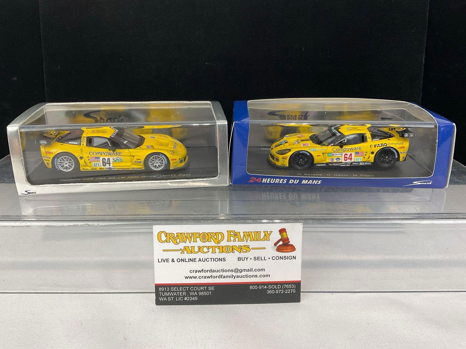 2 Spark 1/43 Diecast Car Models, 2006-08 Corvette C6R Le Mans, (1 of 6)
