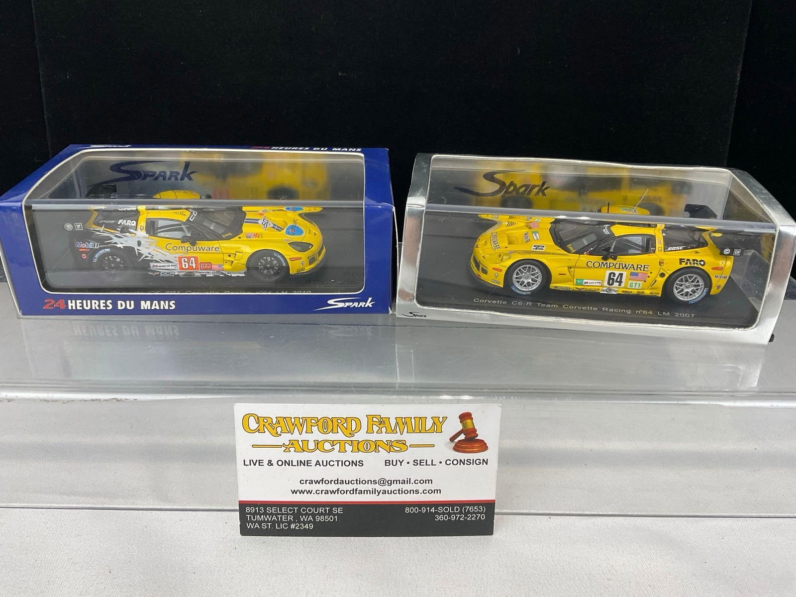 2 Spark 1/43 Diecast Car Models, Chevy Corvette, 2007 C6R & 2010 C6 ZR1 (1 of 8)