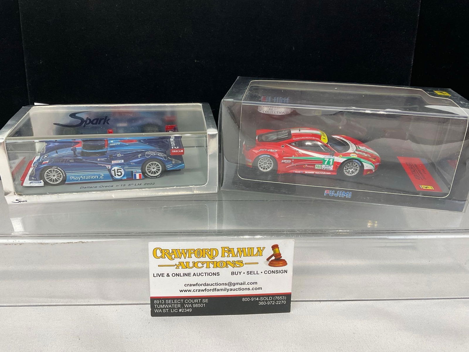 2 Spark & Fujimi 1/43 Diecast Car Models, 2002 Dallara-Oreca & 2012 Ferrari 458 Italia, Le Mans 24H (1 of 9)