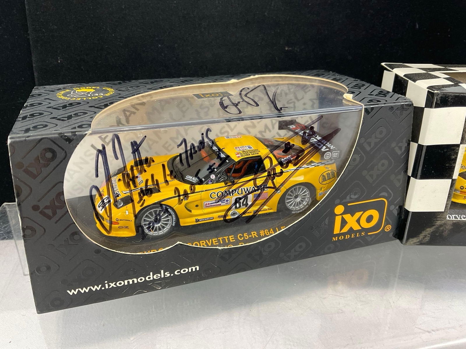 2 Ixo & Minichamps 1/43 Diecast Car Models, 2x 2004 Corvette C5-R, 1 Signed by all 3 drivers - 2