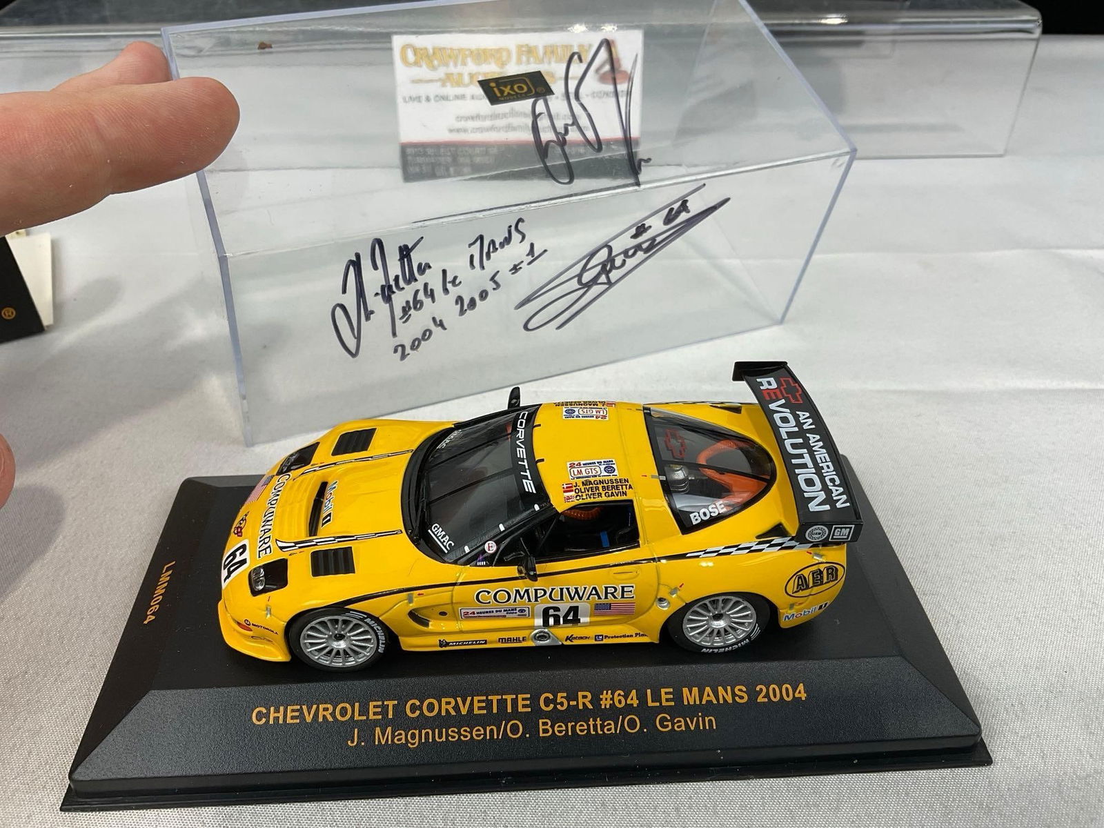 2 Ixo & Minichamps 1/43 Diecast Car Models, 2x 2004 Corvette C5-R, 1 Signed by all 3 drivers - 4