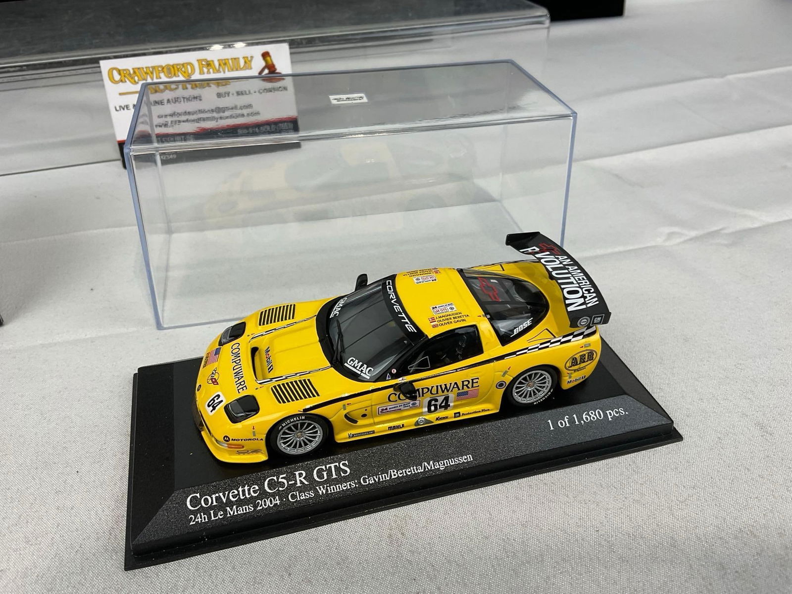 2 Ixo & Minichamps 1/43 Diecast Car Models, 2x 2004 Corvette C5-R, 1 Signed by all 3 drivers - 7