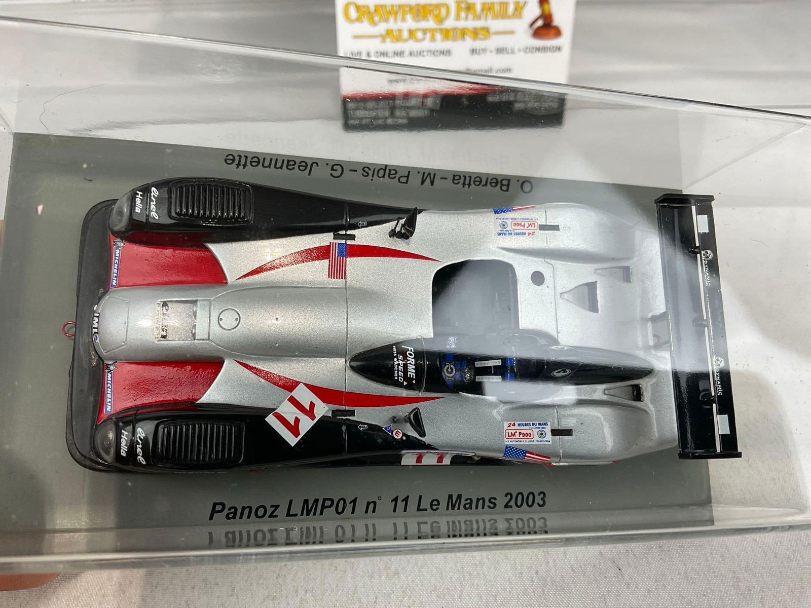 2 Spark 1/43 Diecast Car Models, 2003 Panoz LMP01 LM24H, 1 Signed by 2 Drivers - 2