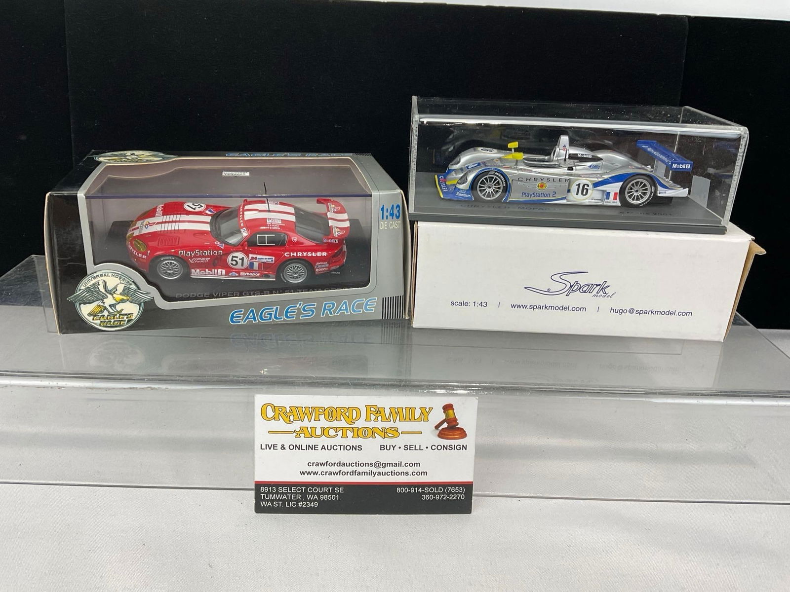 2 Spark & Eagles Race 1/43 Diecast Car Models, 1999 Viper GTS-R & 2001 Chrysler Mopar LMP (1 of 7)