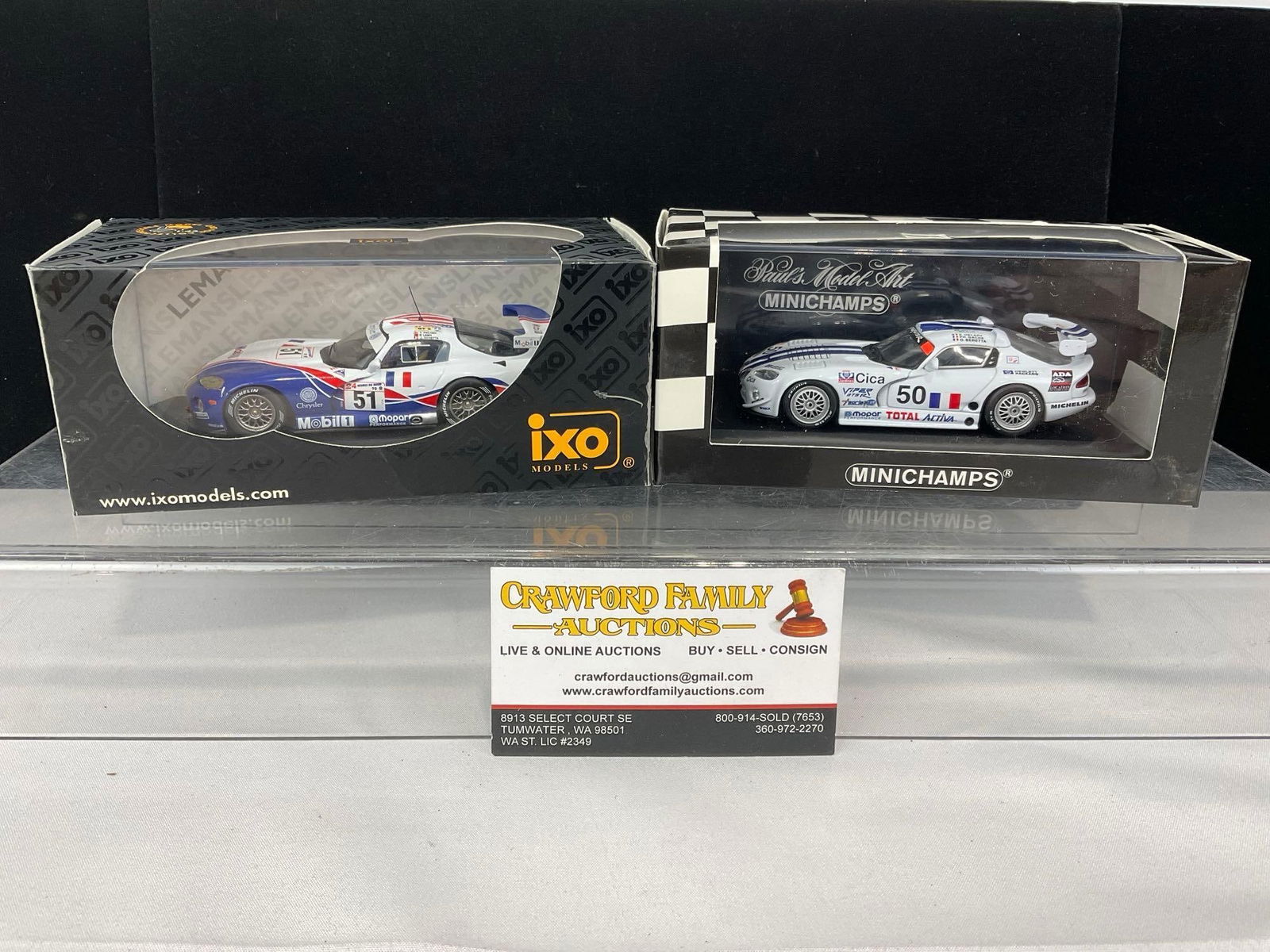 2 Minichamps & IXO 1/43 Diecast Car Models, 1996 & 1998 Viper GTS-R, Olivier Beretta (1 of 8)