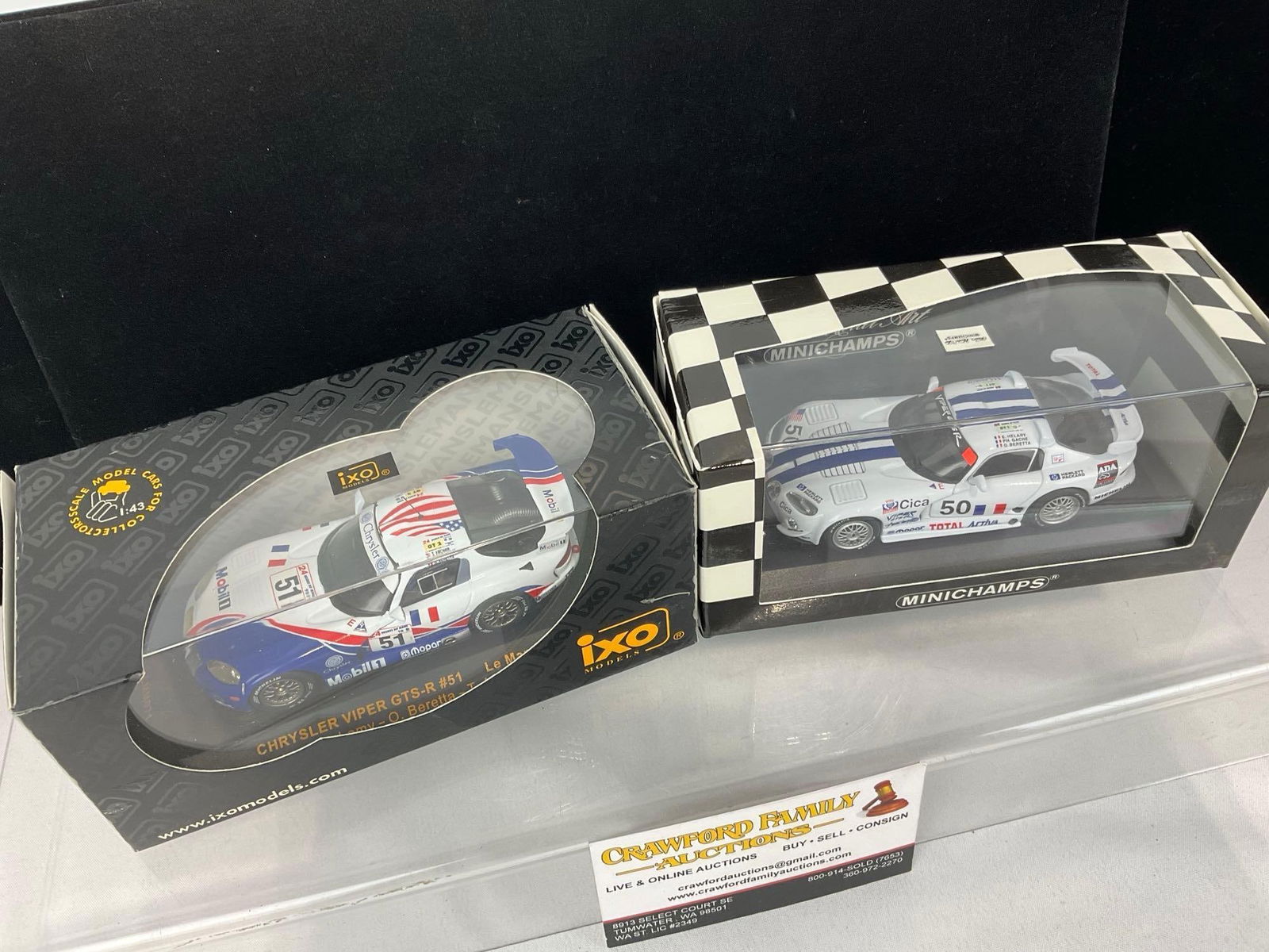 2 Minichamps & IXO 1/43 Diecast Car Models, 1996 & 1998 Viper GTS-R, Olivier Beretta - 2