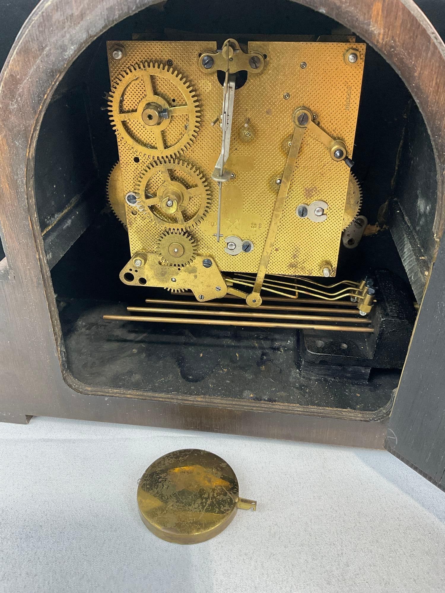 Antique John A Jackson English Mantel Clock, Time Strike Chime, 10h x 11w x 6d inches - 7