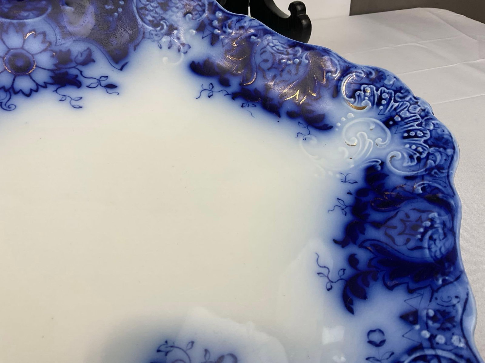 Antique Johnson Bros Normandy Pattern Flow Blue Set of 8 pieces, Platters, Plates & Bowls - 7