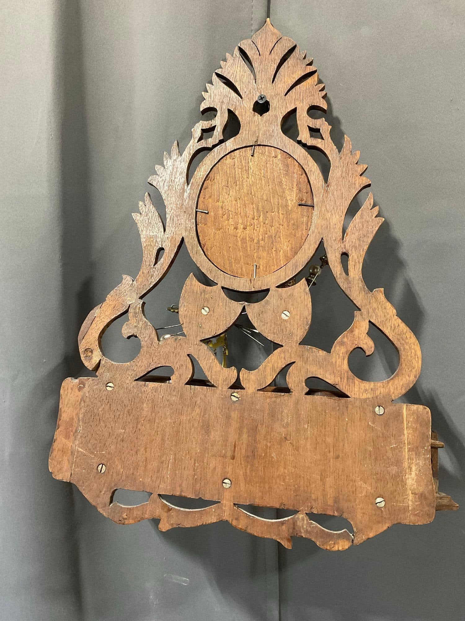 Antique Victorian Carved Wooden Wall Hanging Dressing Table w/Mirror & Drawer, 18h x 14w x 7d inch - 6