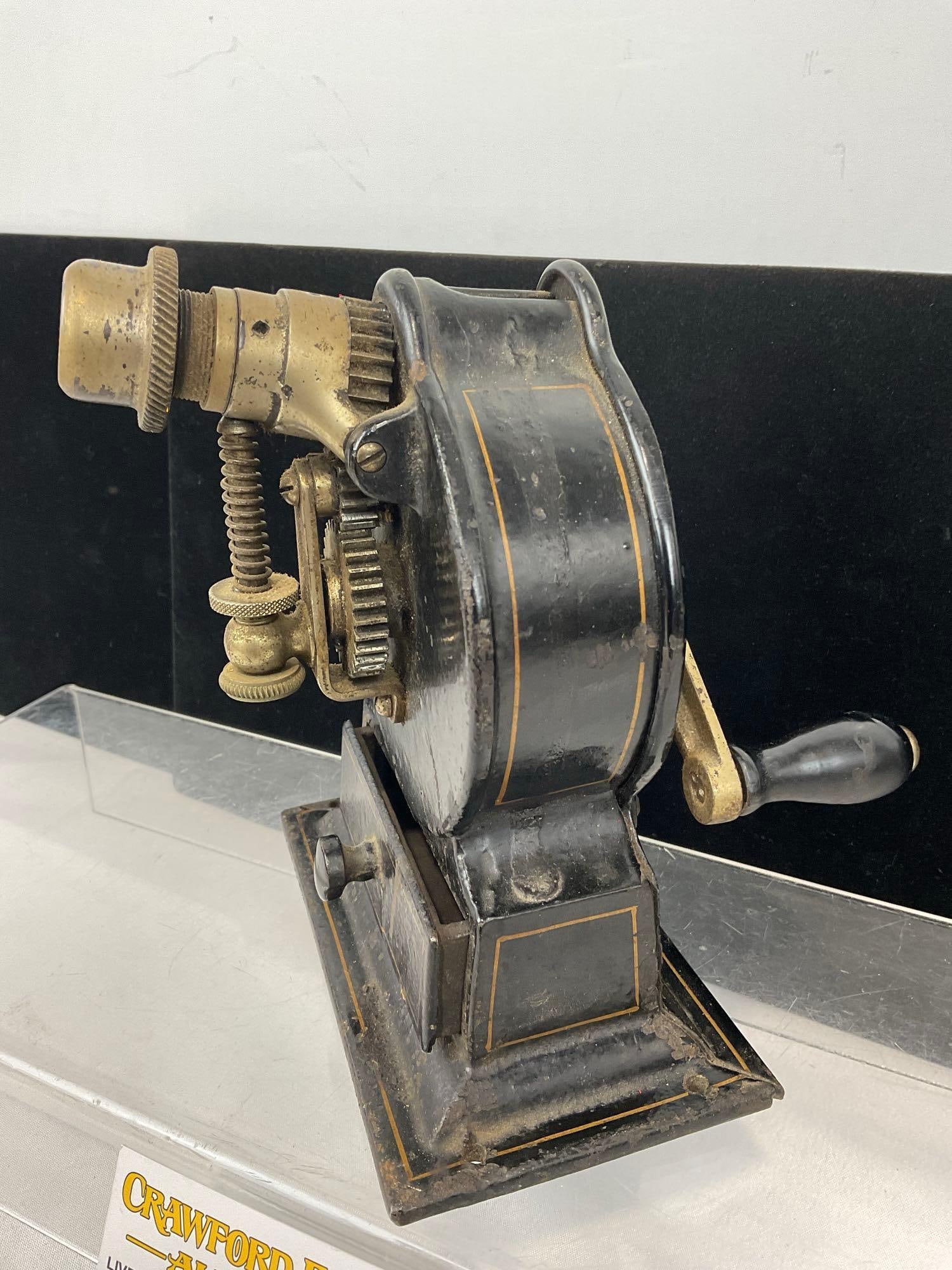 Early 20th Century Cast Iron Lakeside Pencil Sharpener, Eberhard Faber, Painted Black, 7h x 6w x 6d - 2