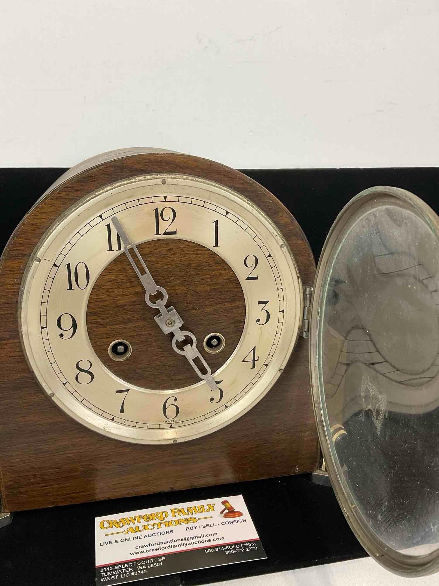 Early 20th Century Art Deco Mantel Clock, Time Strike, Westminster Chime, 9h x 10w x 6d inches - 2