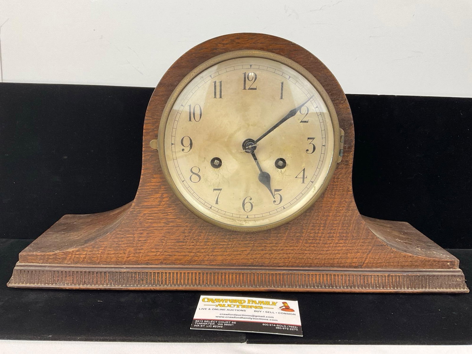 Early 20th Century Mantel Humpback Clock, Time Strike, Westminster Chime, 10h x 18w x 6d inches (1 of 4)