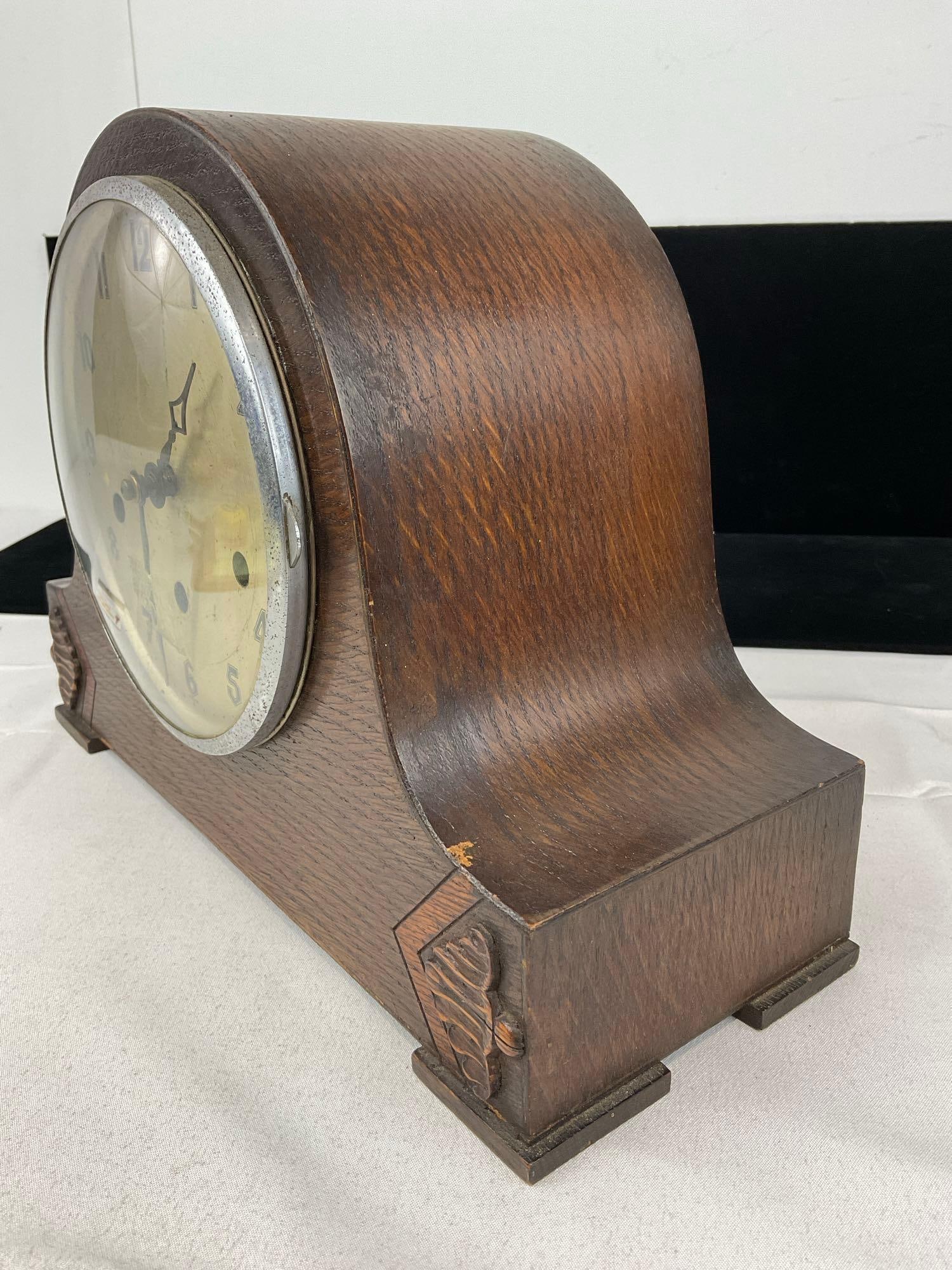 Early 20th Century Mantel Clock, Time Strike Chime, Westminster Chime, 10h x 13w x 6d inches - 3