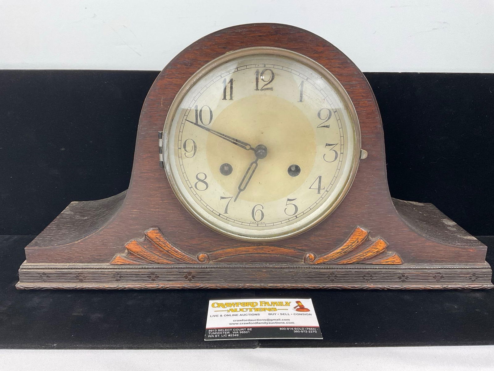 Early 20th Century German Kienzle Humpback Mantel Clock, Time Strike, 10h x 18w x 6d inches (1 of 4)