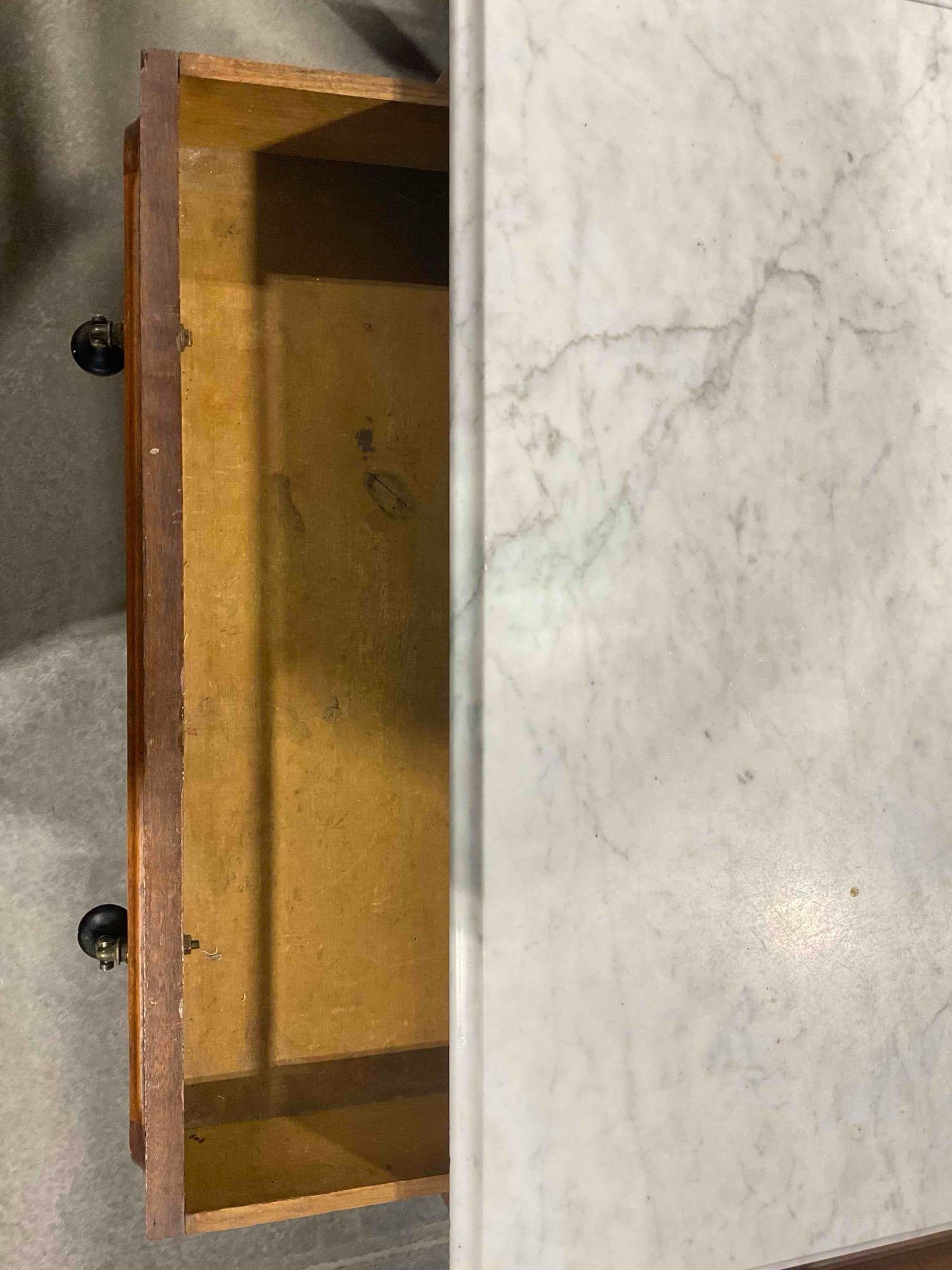 Antique Victorian Walnut? Wood Washstand w/ Grey Marble Top. Excellent Condition. See pics. - 4