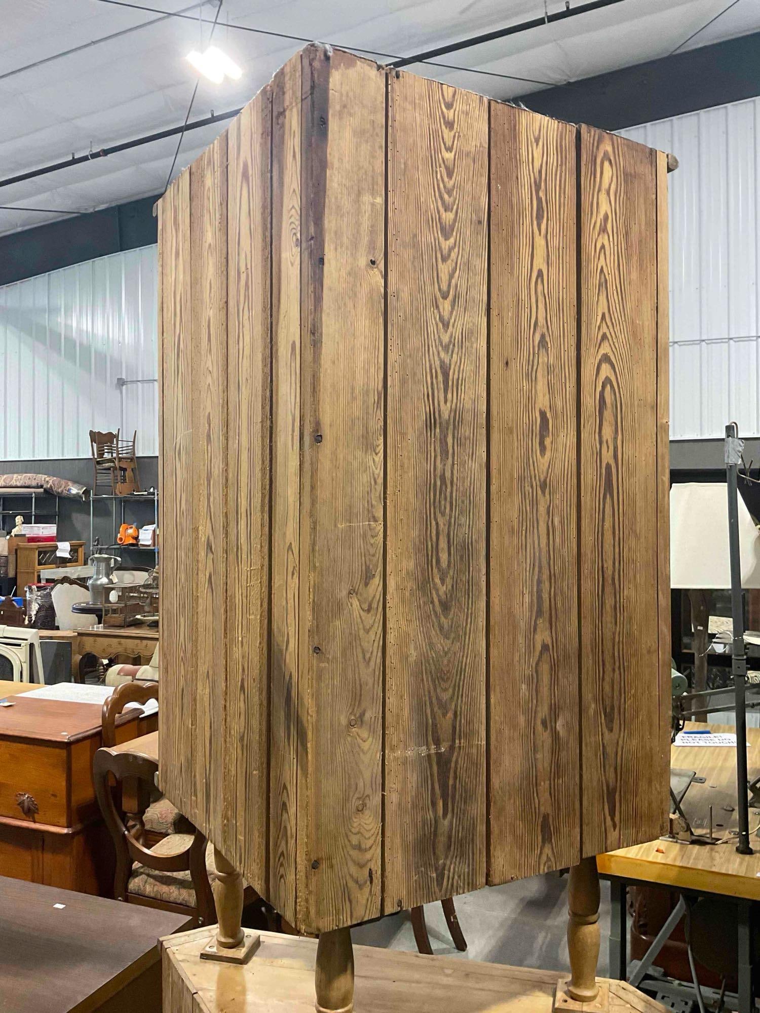Antique Pine Wood Two-Tier Glass Fronted Corner Cupboard. Excellent Condition. See pics. - 6