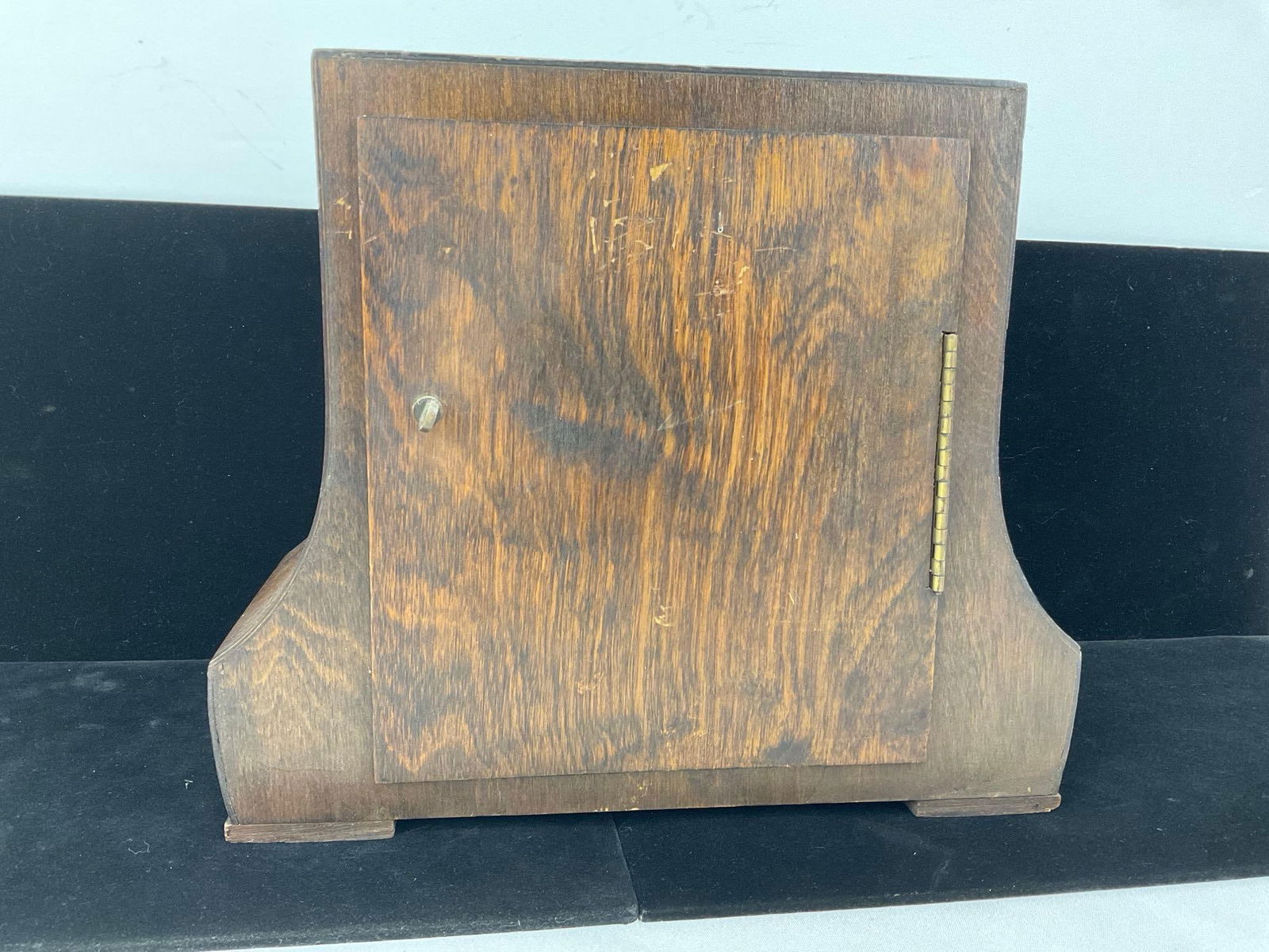 Antique Art Deco English Walnut? Mantel Clock Time Strike, 10h x 11w x 6d inches - 4