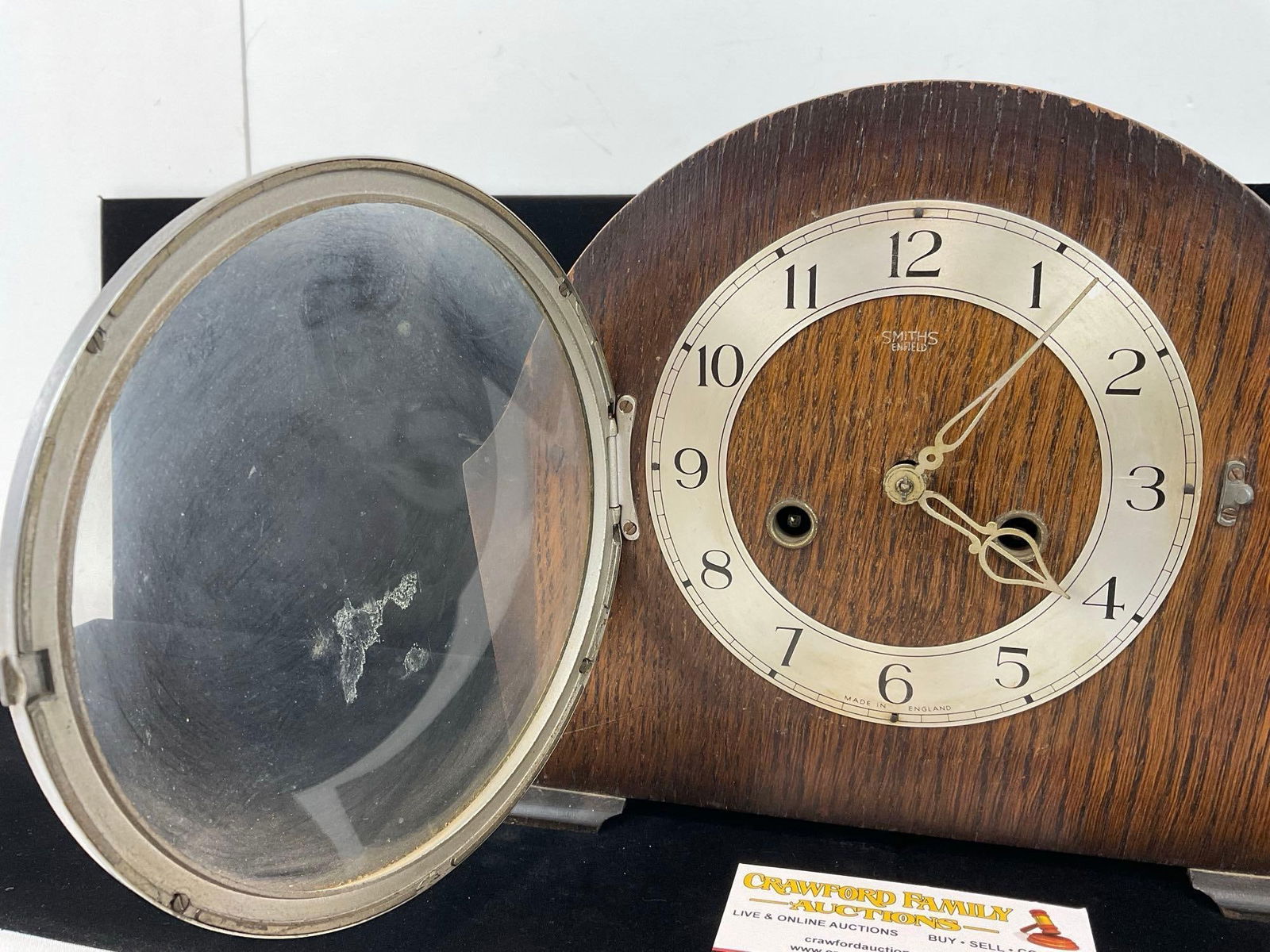 Vintage 20th Century Smiths Enfield Mantel Clock, Time Strike, 9h x 10w x 6d inches - 2