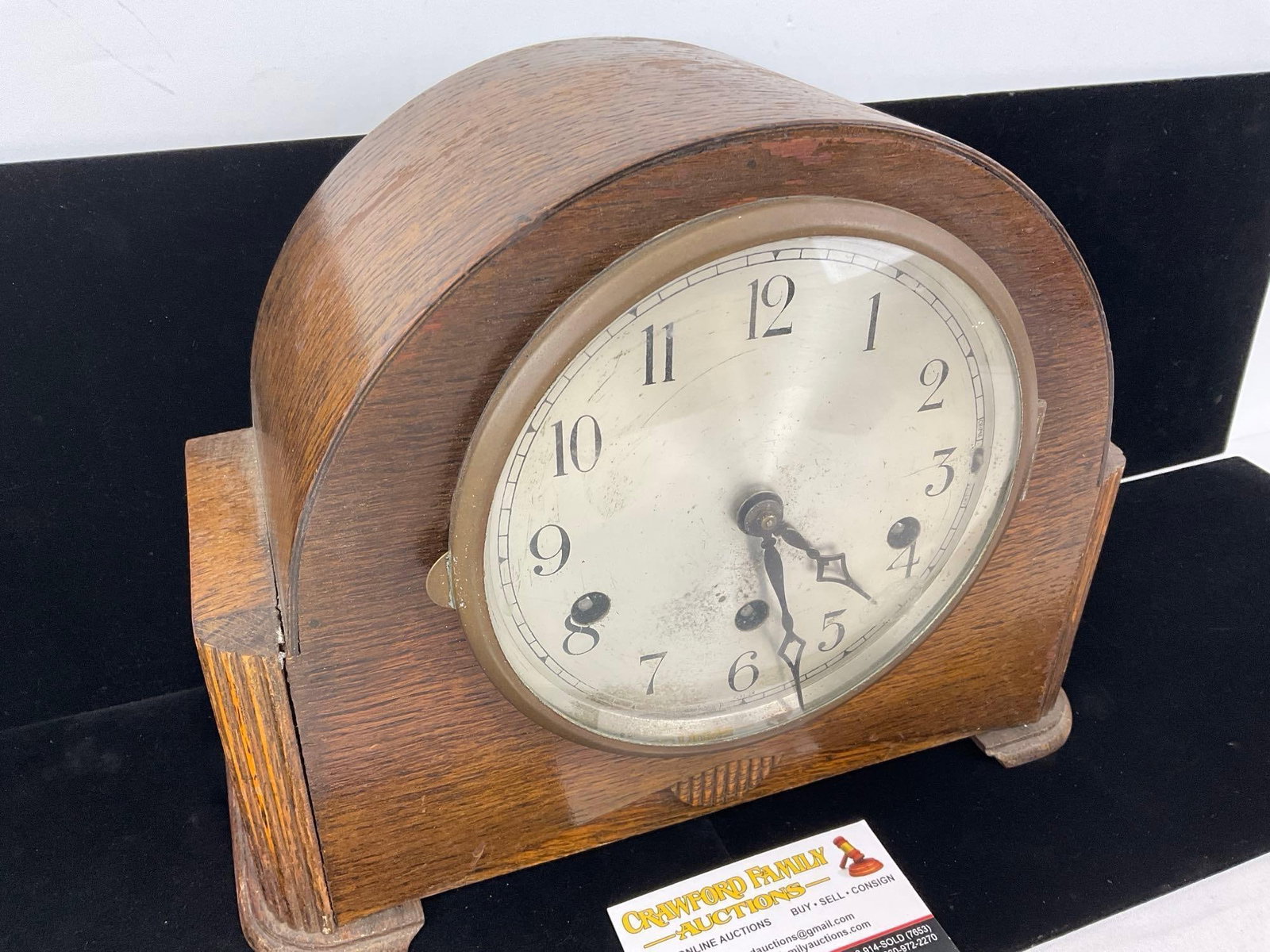 Early 20th Century German Mantel Clock, Time Strike Chime, 10h x 12w x 6d inches - 2