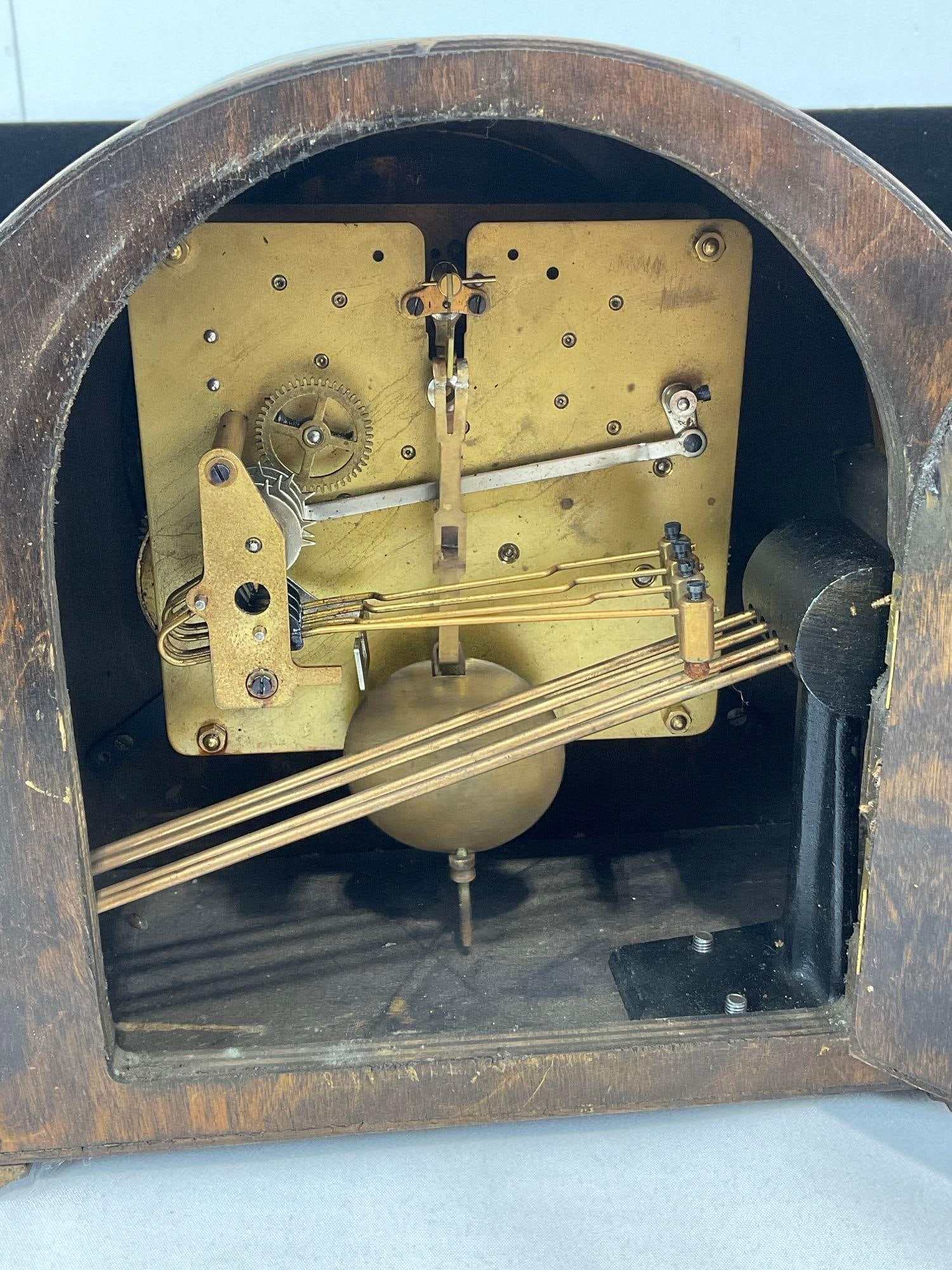 Early 20th Century German Mantel Clock, Time Strike Chime, 10h x 12w x 6d inches - 6