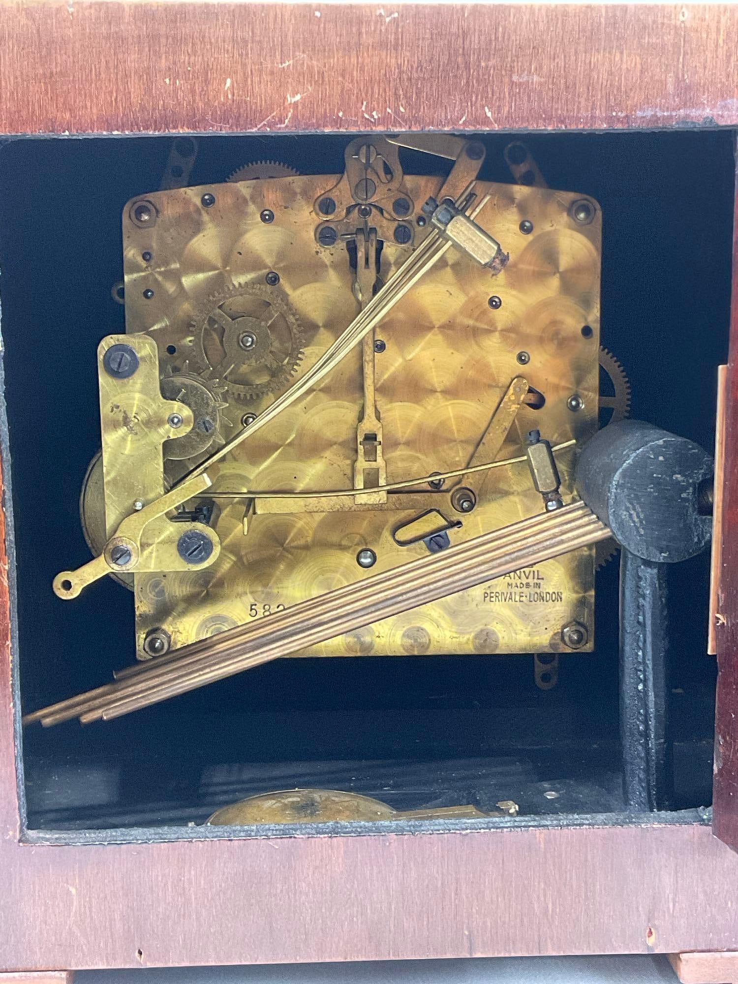 Early 20th Century Square Anvil English Mantel Clock, 10h x 12w x 7d inches - 4