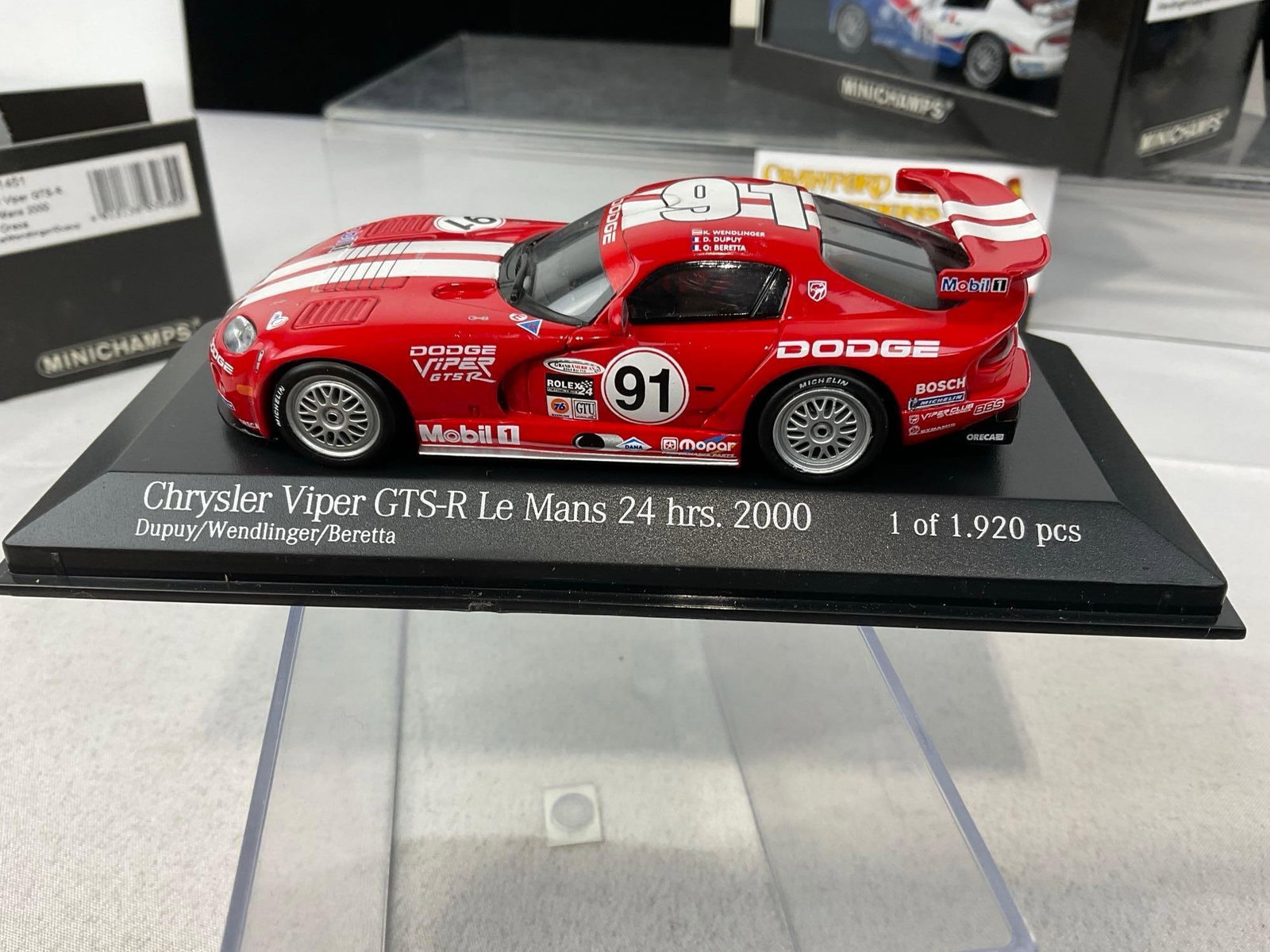 2 Minichamps 1/43 Diecast Car Models, 2x 2000 Viper GTS-R Daytona & LM 24H, Olivier Beretta - 3