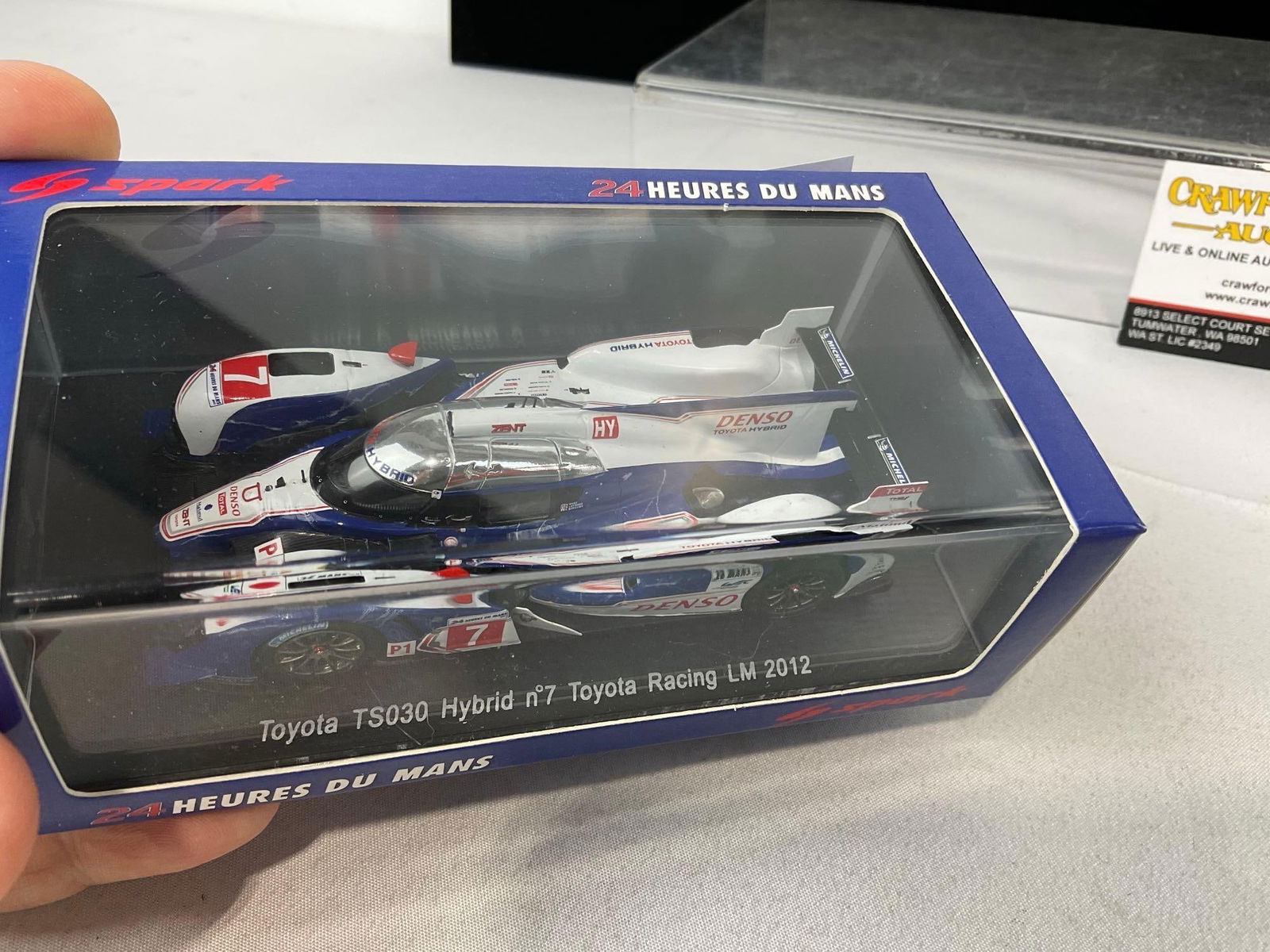 2 Spark 1/43 Diecast Car Models, 2012 Toyota TS030 Hybrid LM 24H, 1 Signed by all 3 drivers - 2