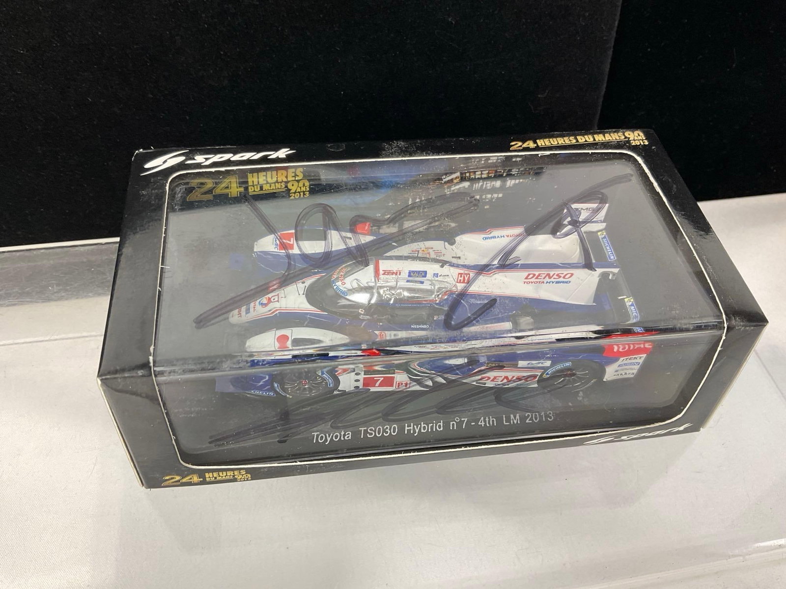 2 Spark 1/43 Diecast Car Models, 2012 Toyota TS030 Hybrid LM 24H, 1 Signed by all 3 drivers - 3