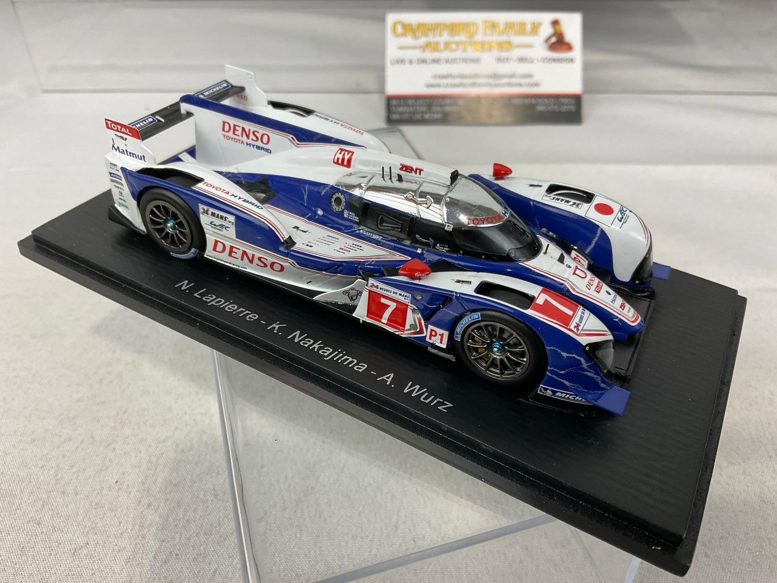 2 Spark 1/43 Diecast Car Models, 2012 Toyota TS030 Hybrid LM 24H, 1 Signed by all 3 drivers - 5