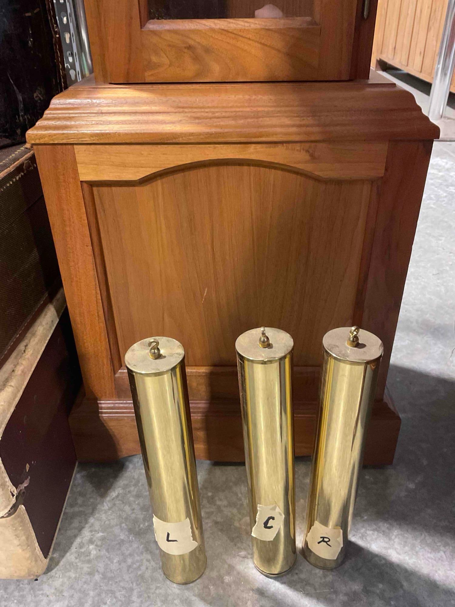 Vintage Emperor Clock Co. Grandfather Clock Model 120 w/ Weights. Excellent Condition. - 4