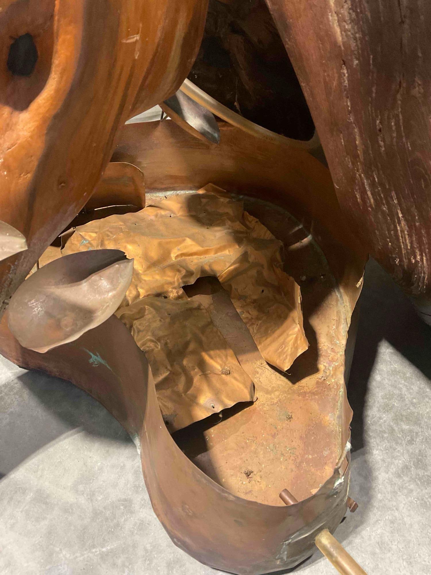 Dramatic Driftwood & Copper Figural Sculpture Water Feature Fountain. Not Working. As Is. - 4