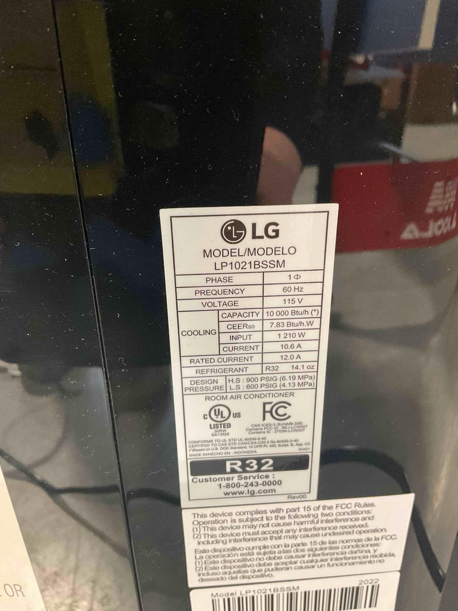 LG Portable ThinQ Air Conditioner w/ Remote & Window Kit Model LP102BSSM. Tested, Works. - 5