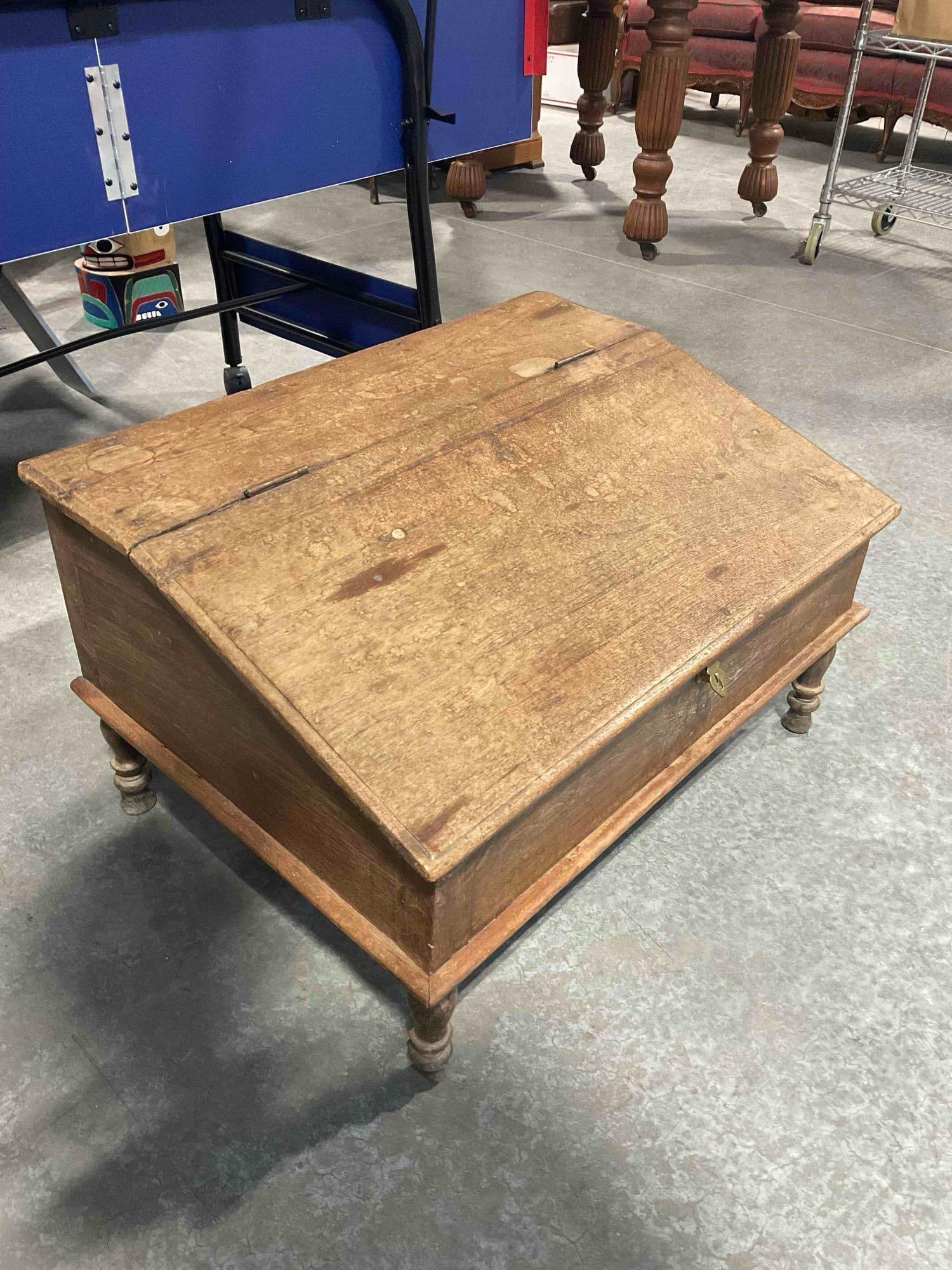 Antique Charming Wooden Portable Writing Secretary Desk. Good Condition. See pics. - 2