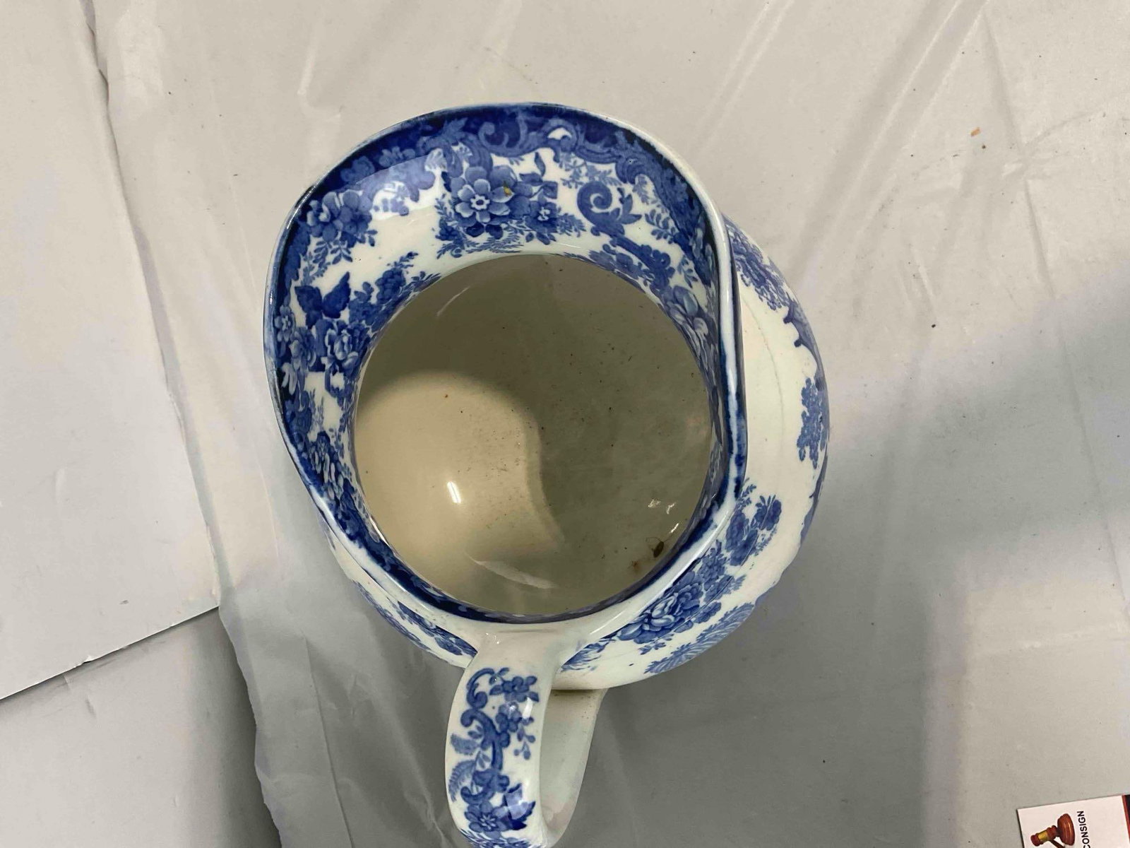Vintage Mintons Blue & White Ceramic Bowl & Pitcher in Genevese Pattern. Very Good Condition. - 6