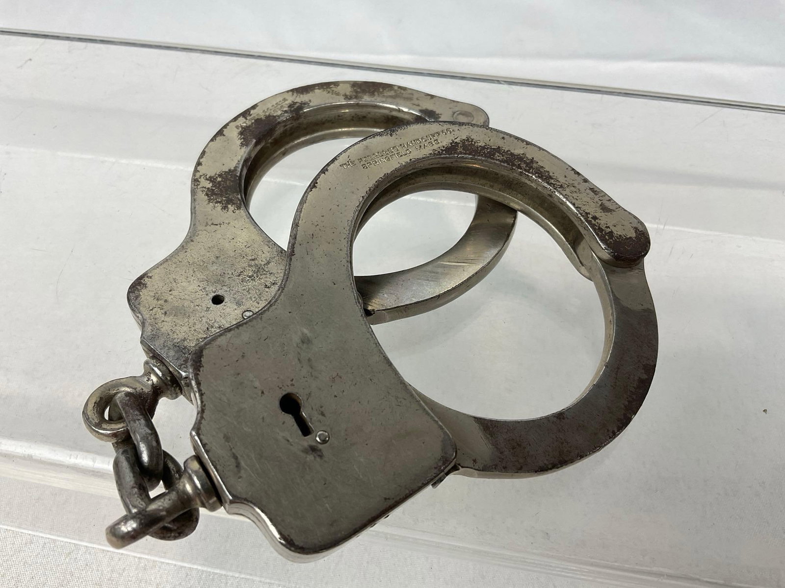 Antique 1910s-20s Peerless Handcuffs, no key, some finish wear - 2