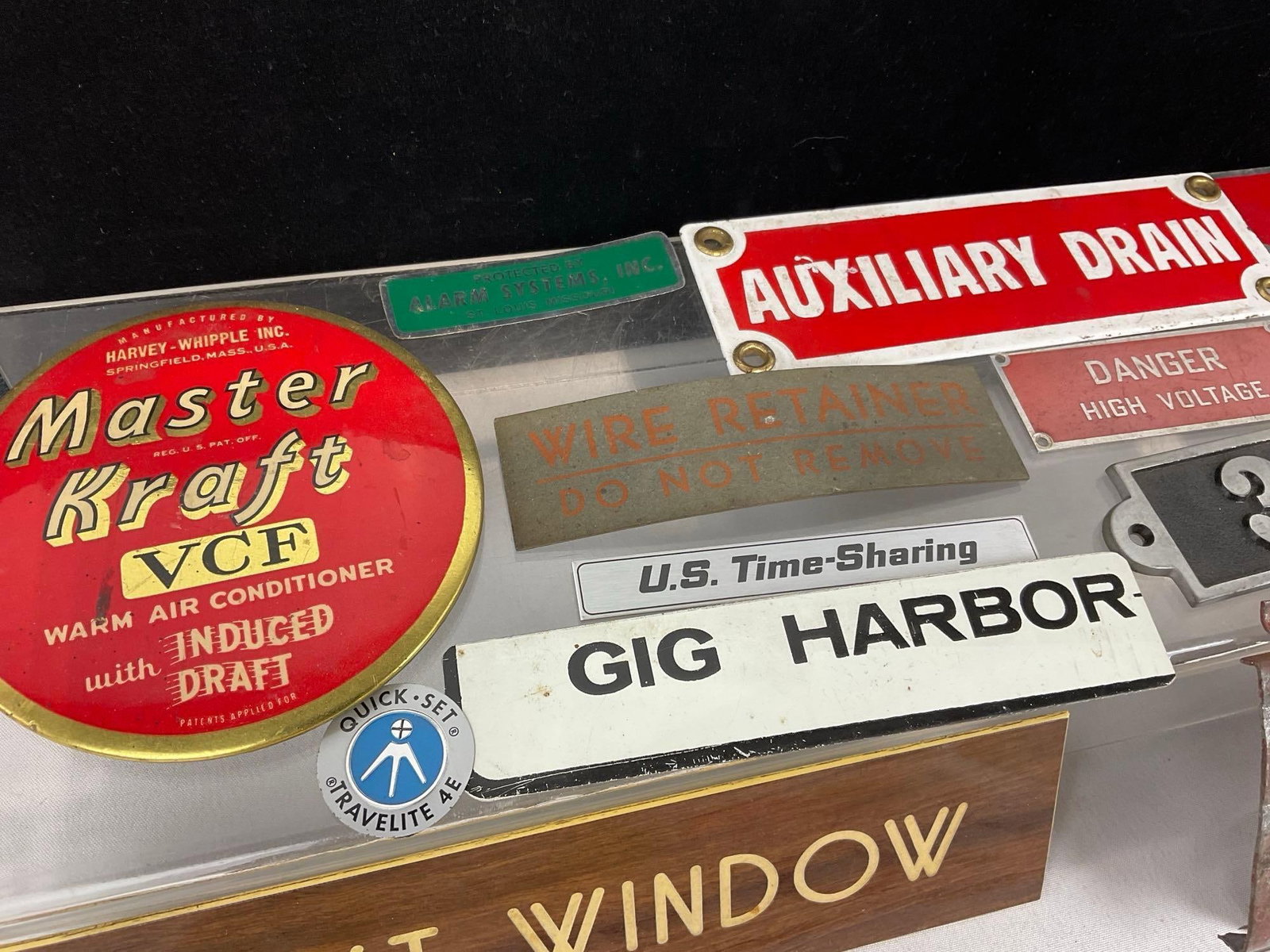 Asst Caution Plates, Bank, Master Kraft, Mosler Security, Carnations & more - 2