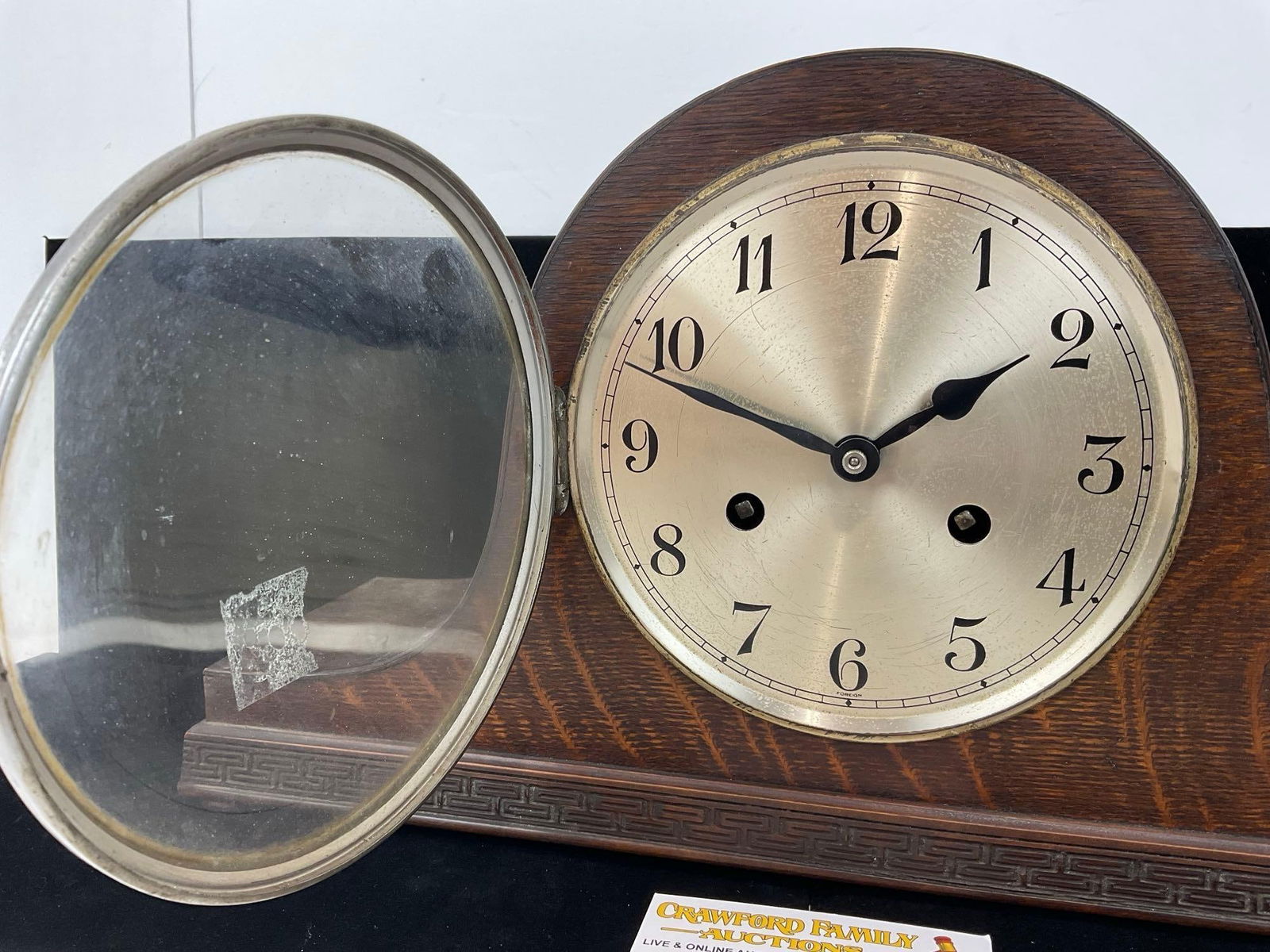 Antique English Mantel Humpback Clock w/Westminster Chime, Time Strike, 10h x 17w x 7d inches - 2