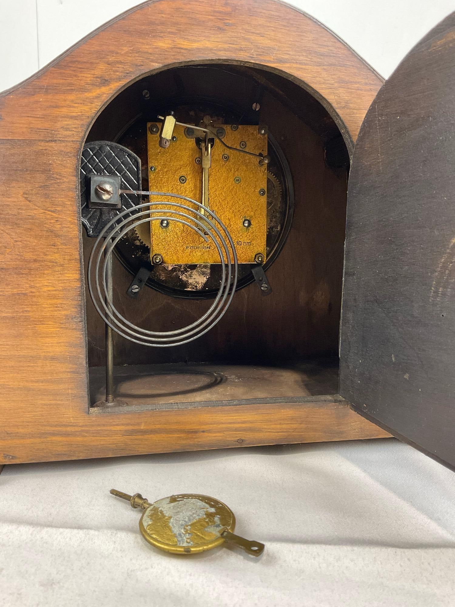 Early 20th Century German Mantel Clock, Time Strike, 10h x 15w x 7d inches - 7