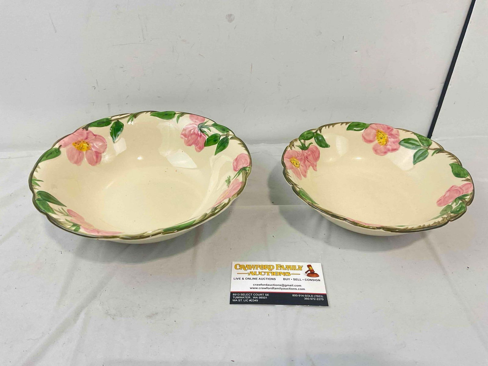 2 pcs Vintage Franciscan Earthenware Cream Ceramic Bowls in Desert Rose Pattern. See pics. (1 of 5)