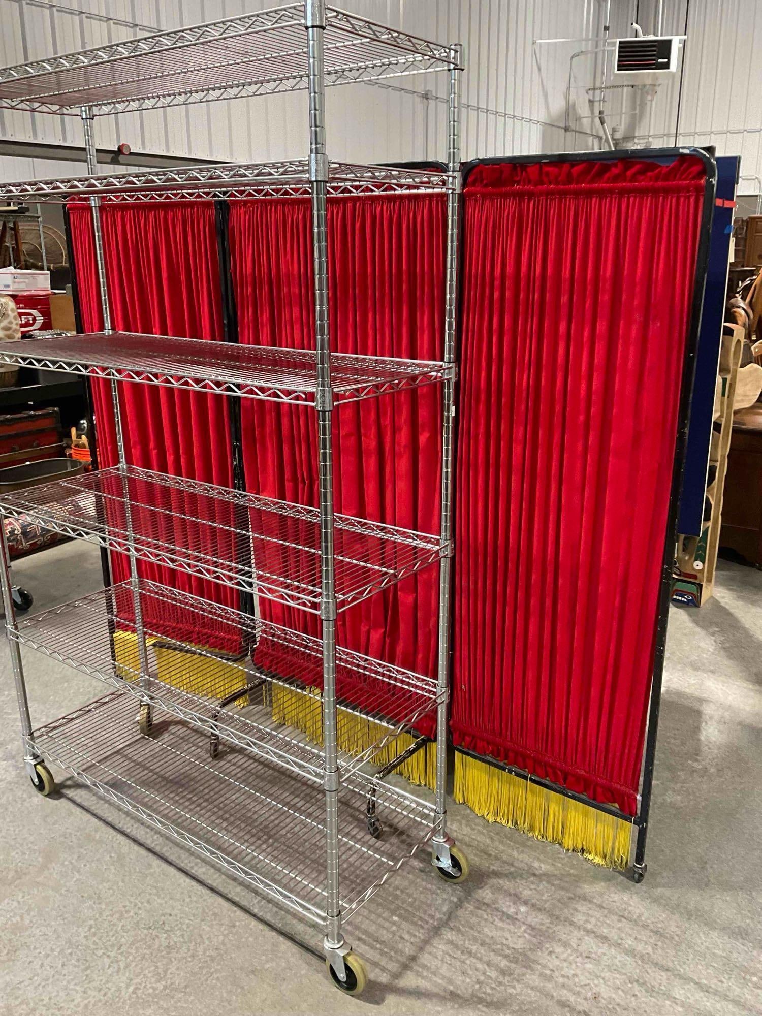 6 Tier Wire Rack Shelving Unit with Rolling Castors. Polished Chrome Finish. - 4